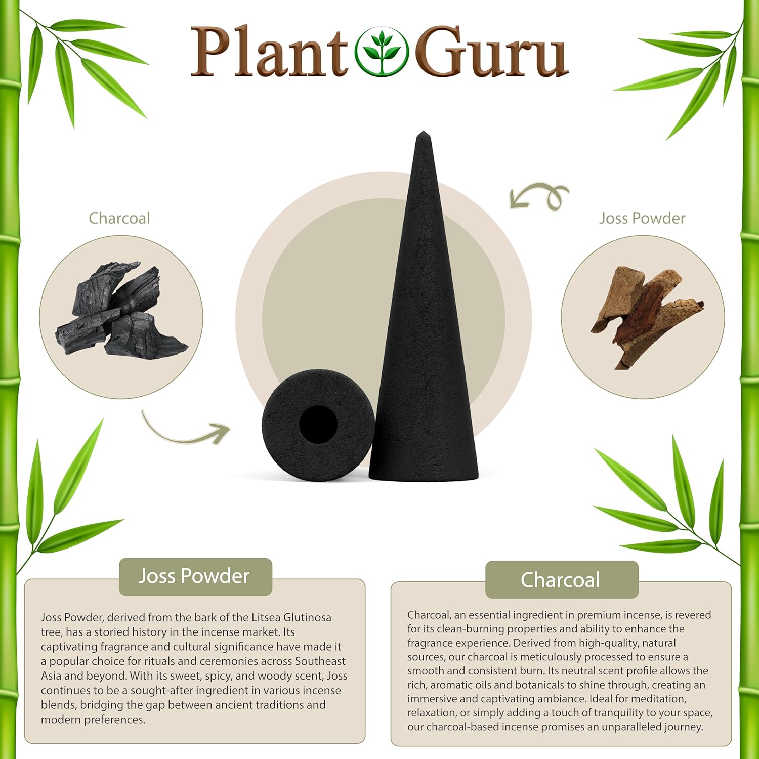 60 Natural Charcoal Incense Cones for DIY Aromatherapy