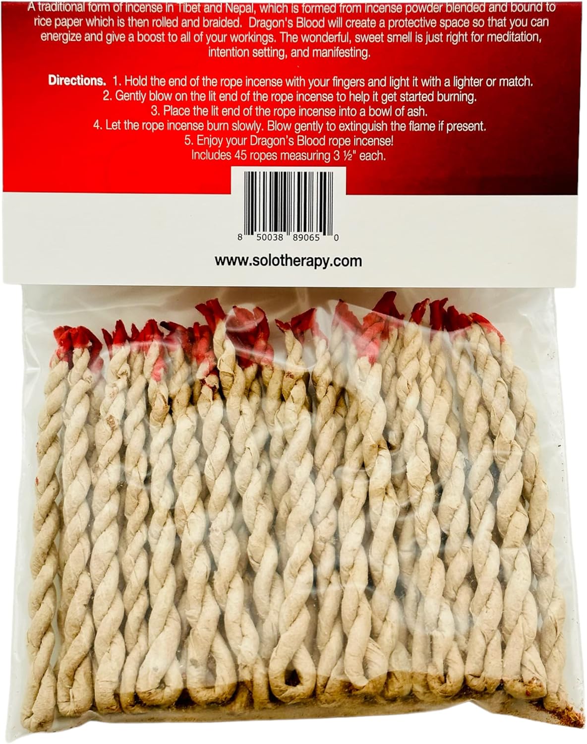 Dragons Blood Tibetan Rope Incense - 45 Ropes