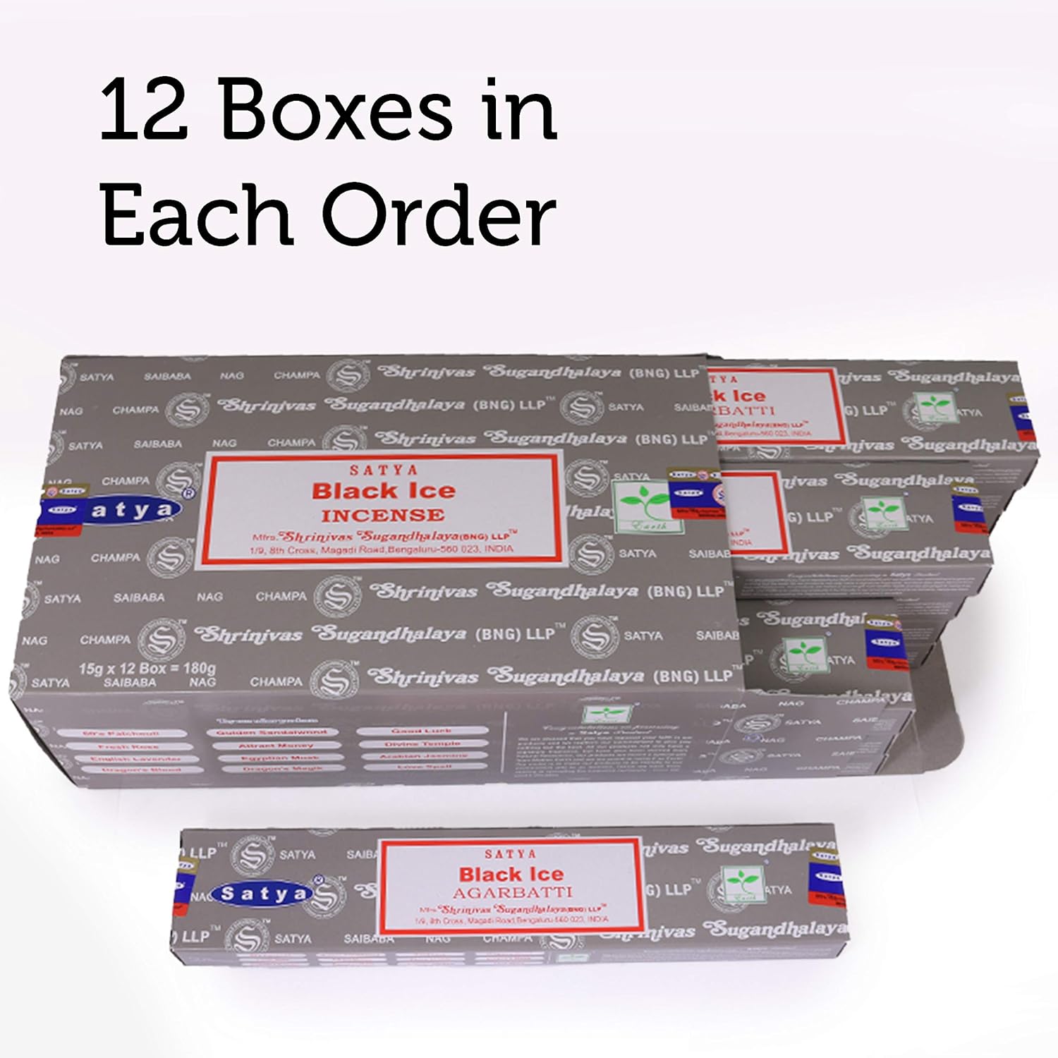 Satya Nag Champa Incense Sticks 12 Count Black Ice