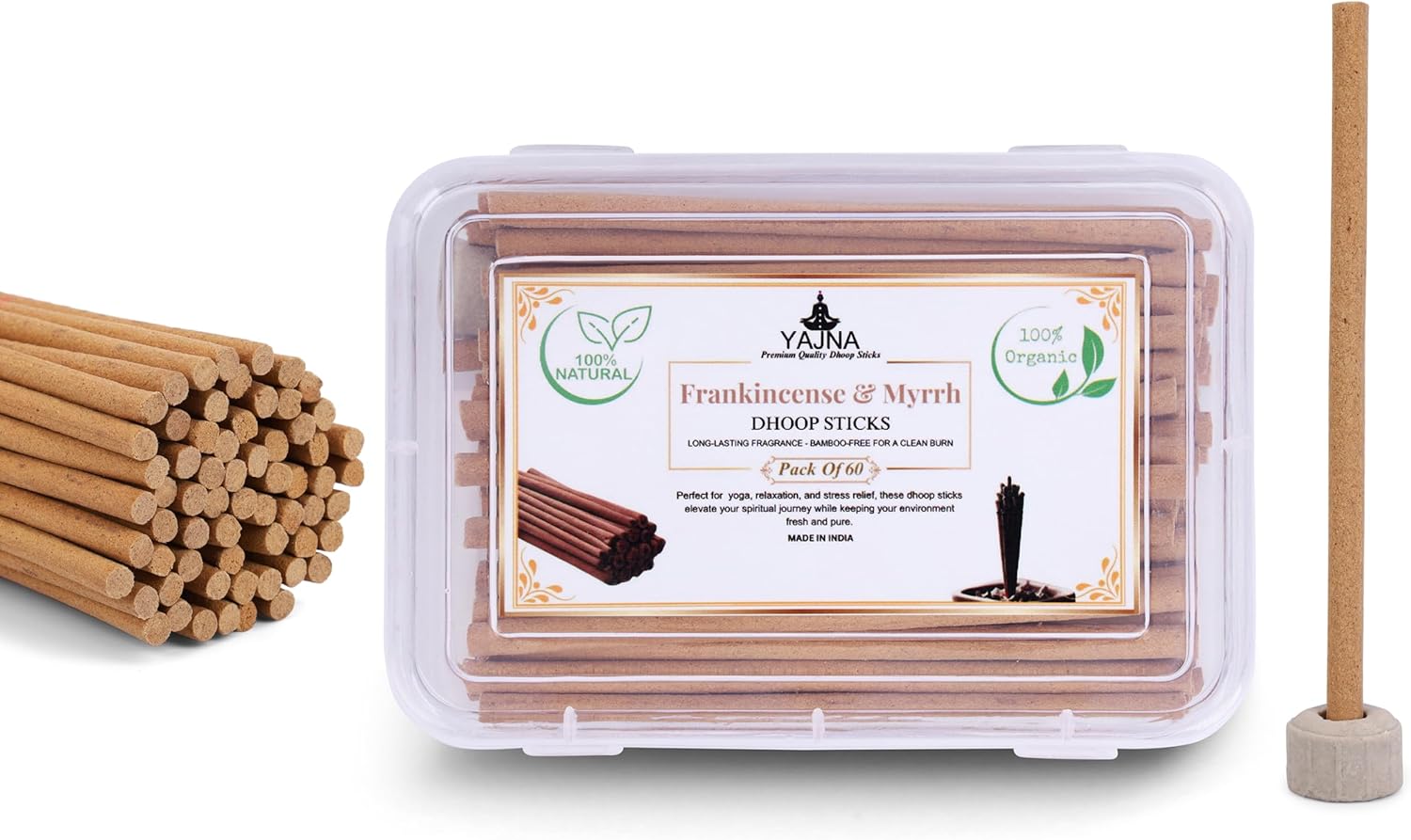 Yajna Frankincense and Myrrh Natural Incense Dhoop Sticks
