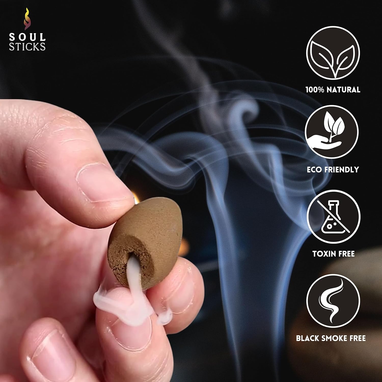 Soul Sticks Backflow Incense Cones 40PCS Organic Aromatic Set