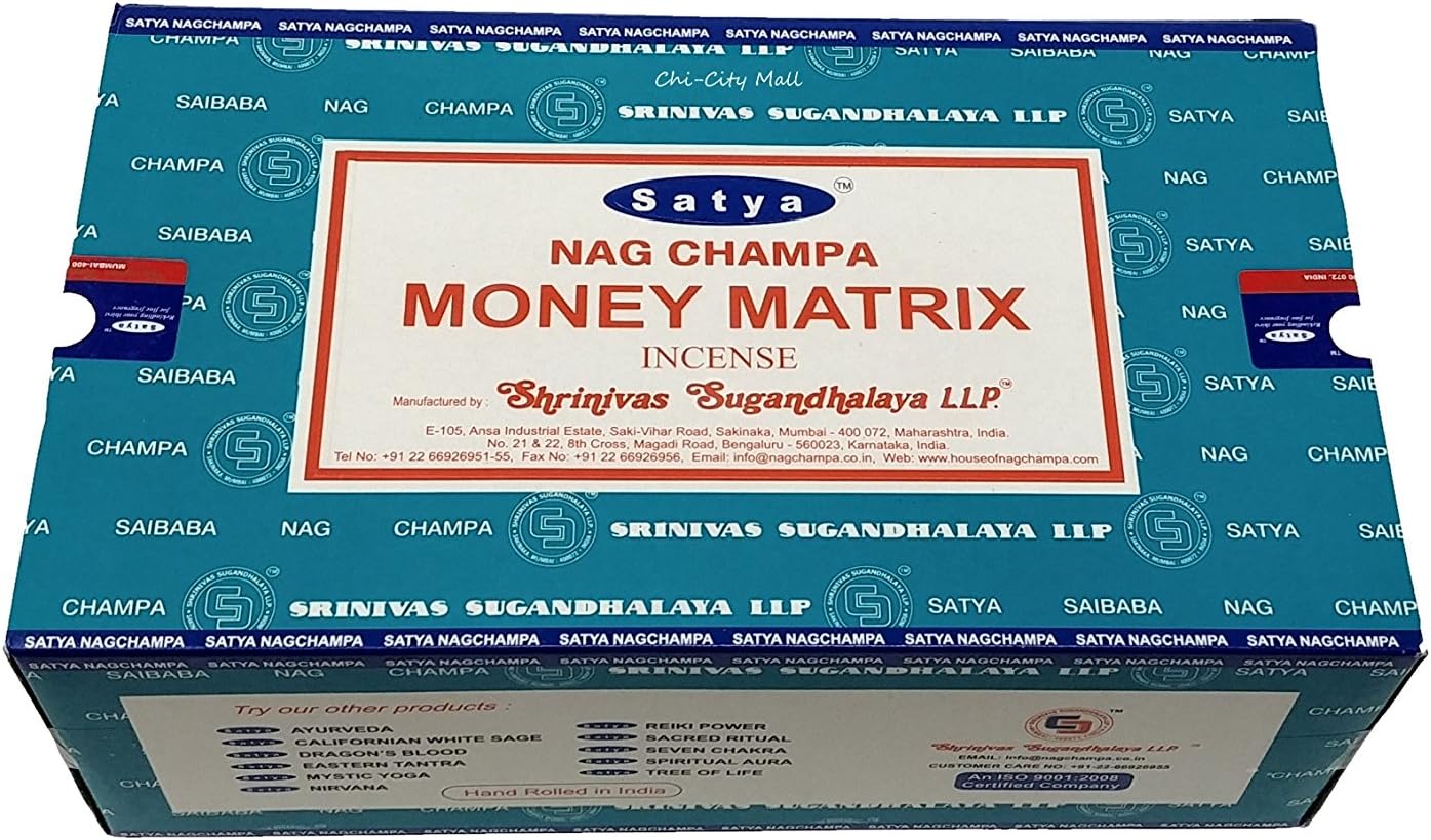 Satya Nag Champa Money Matrix Incense Sticks 180g