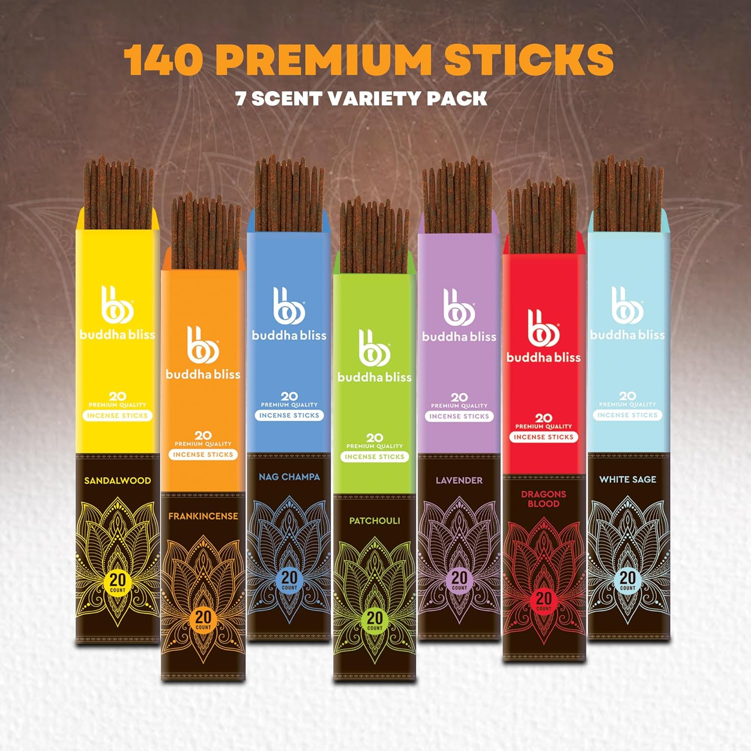 Mecka Buddha Bliss Incense Sticks Set of 7