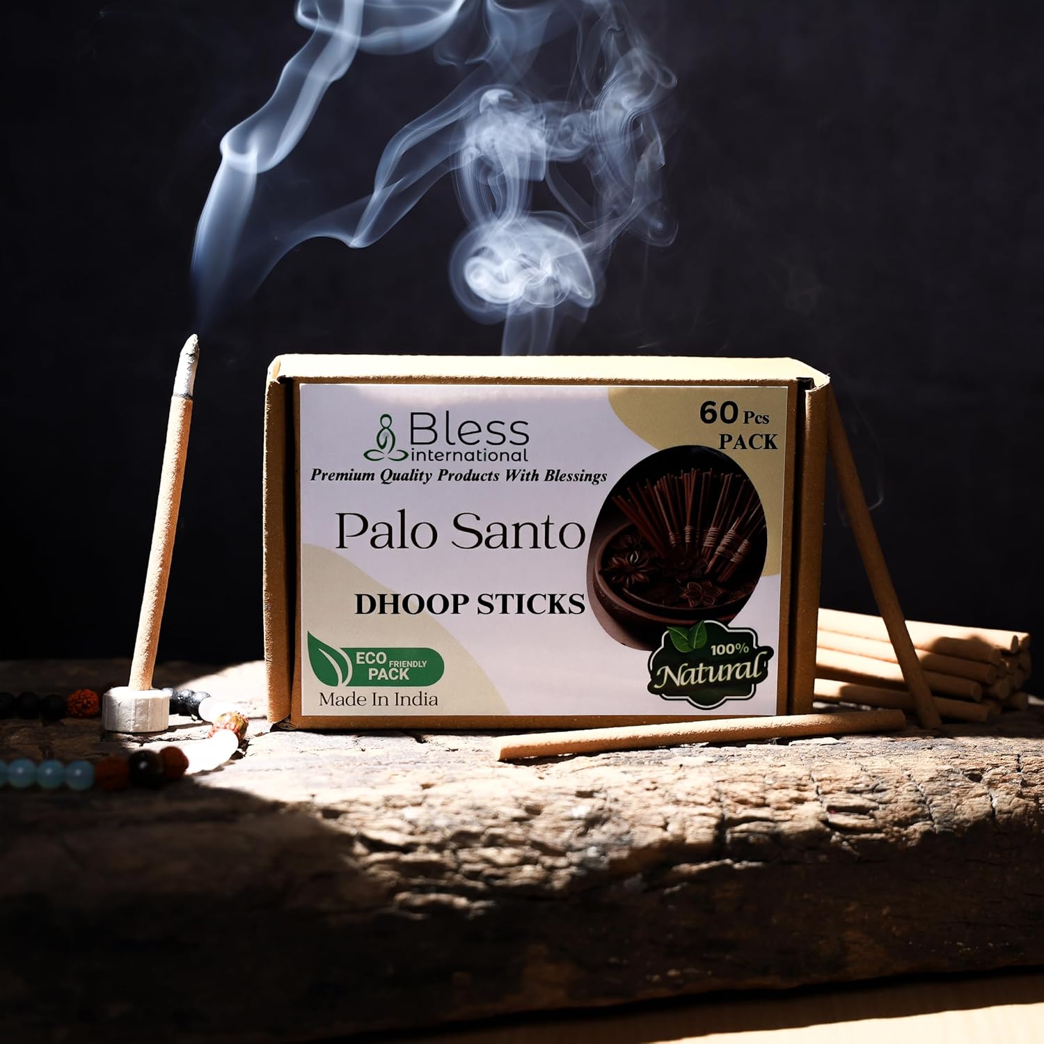 Bless International Palo Santo Incense Sticks 60 Count 45 Inches Natural Organic