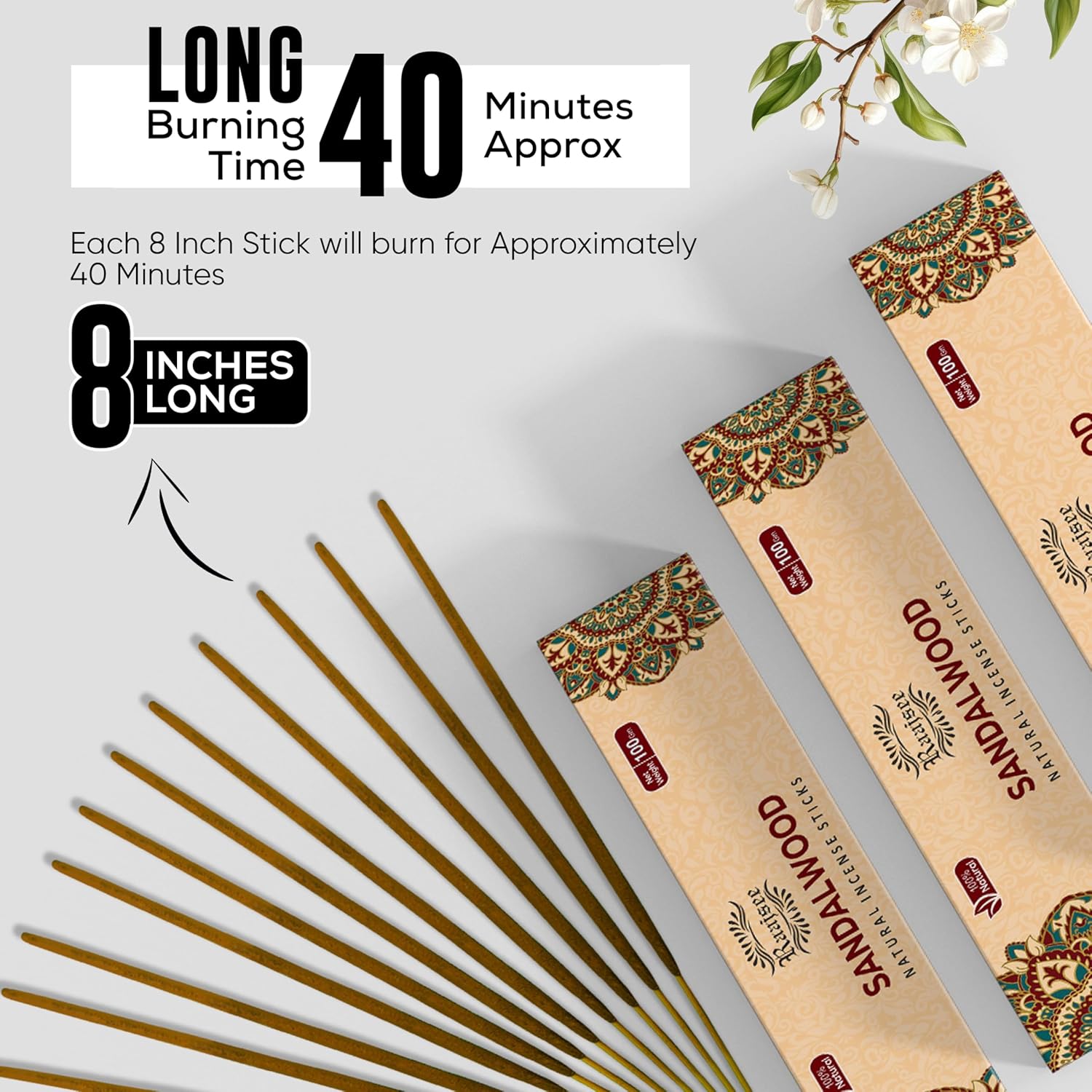 Raajsee Sandalwood Incense Sticks Pack of 12 180 gm
