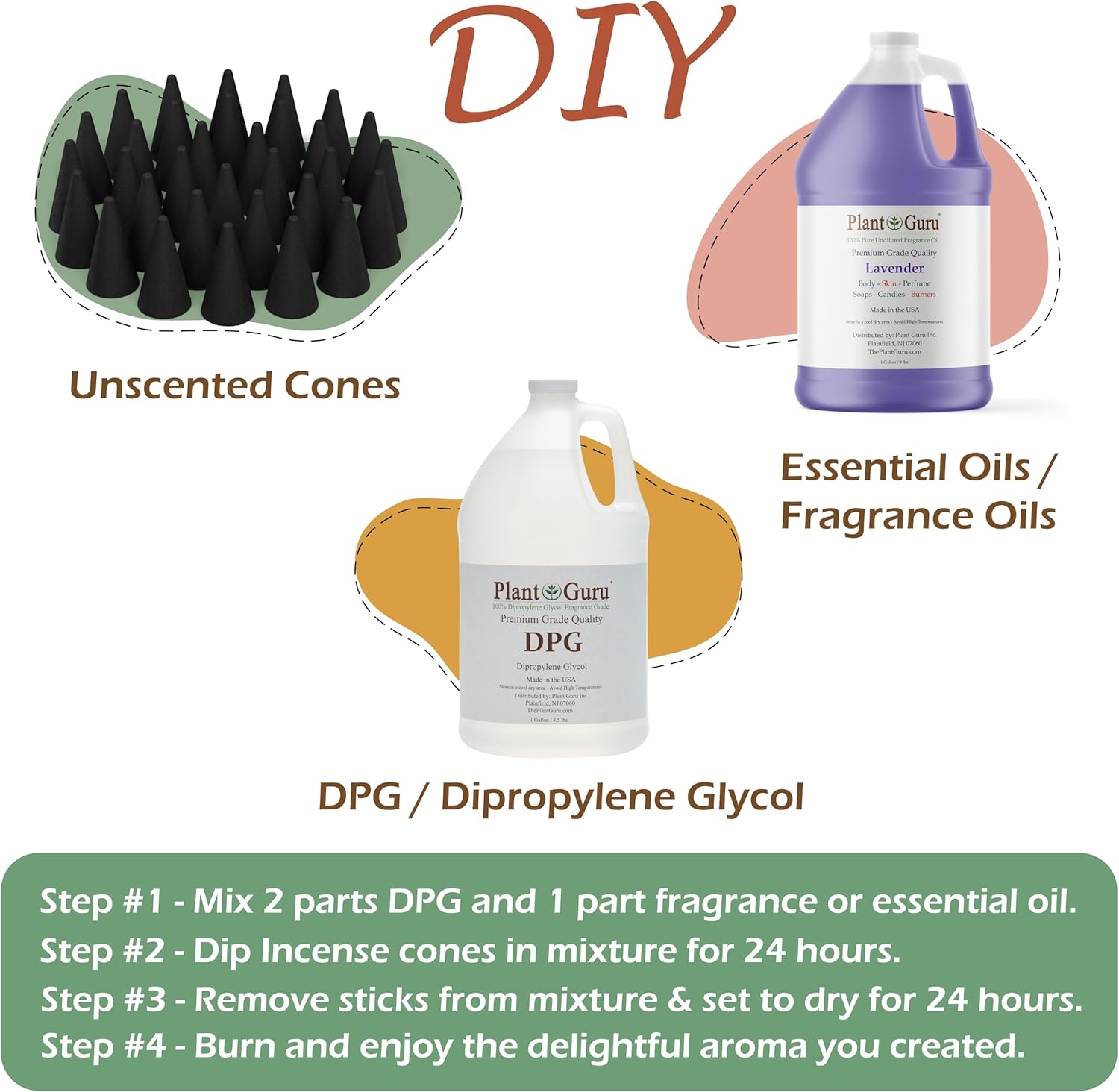 50 Natural Charcoal Incense Cones for DIY Aromatherapy