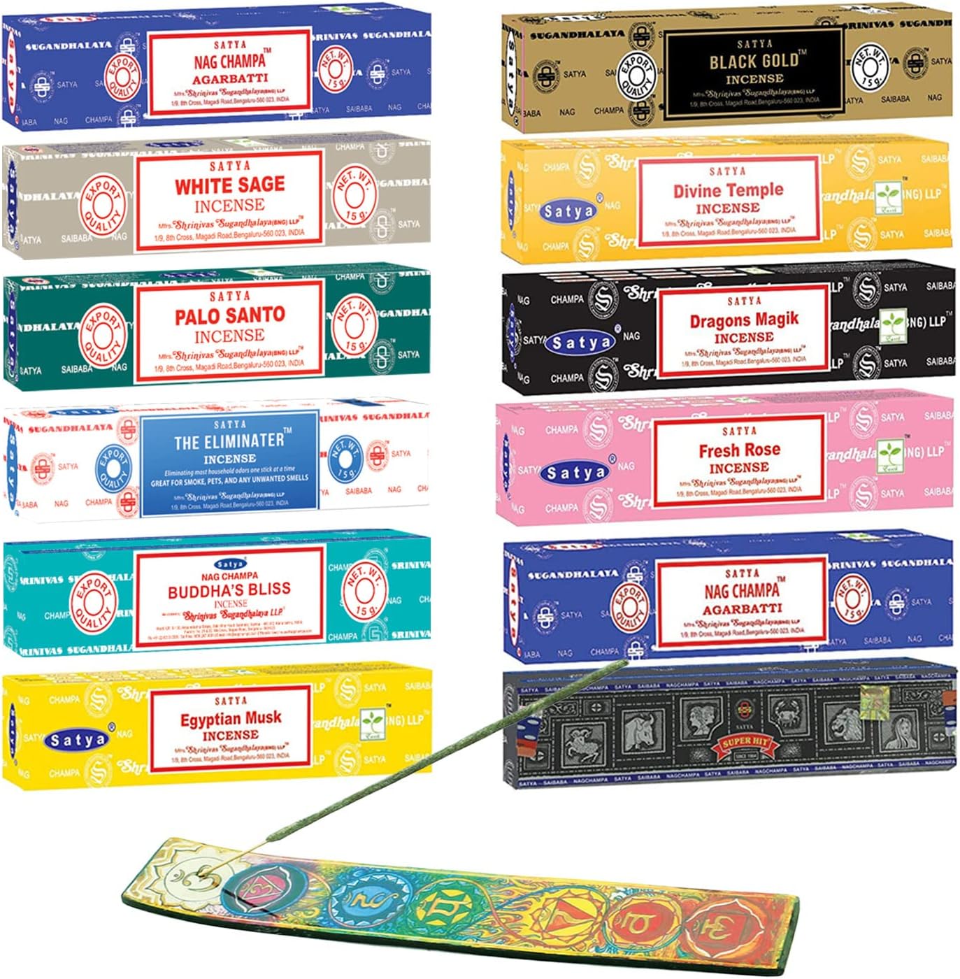 Satya Nag Champa Incense Sticks Variety Pack 12 Boxes