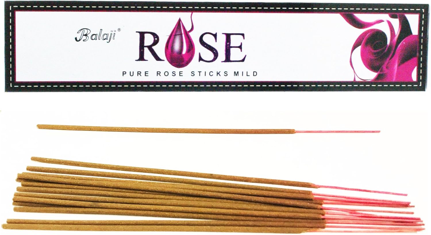 Balaji Pure Rose Incense Sticks 12 Units x 15 Sticks