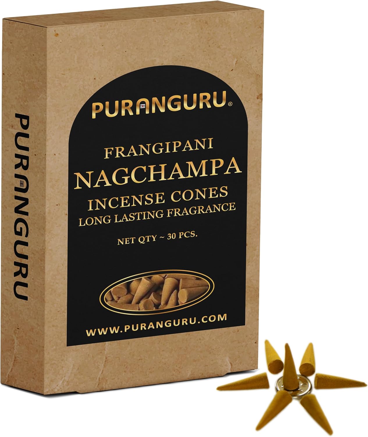 Nag Champa Incense Cones - 30 Per Box - 15 Inch