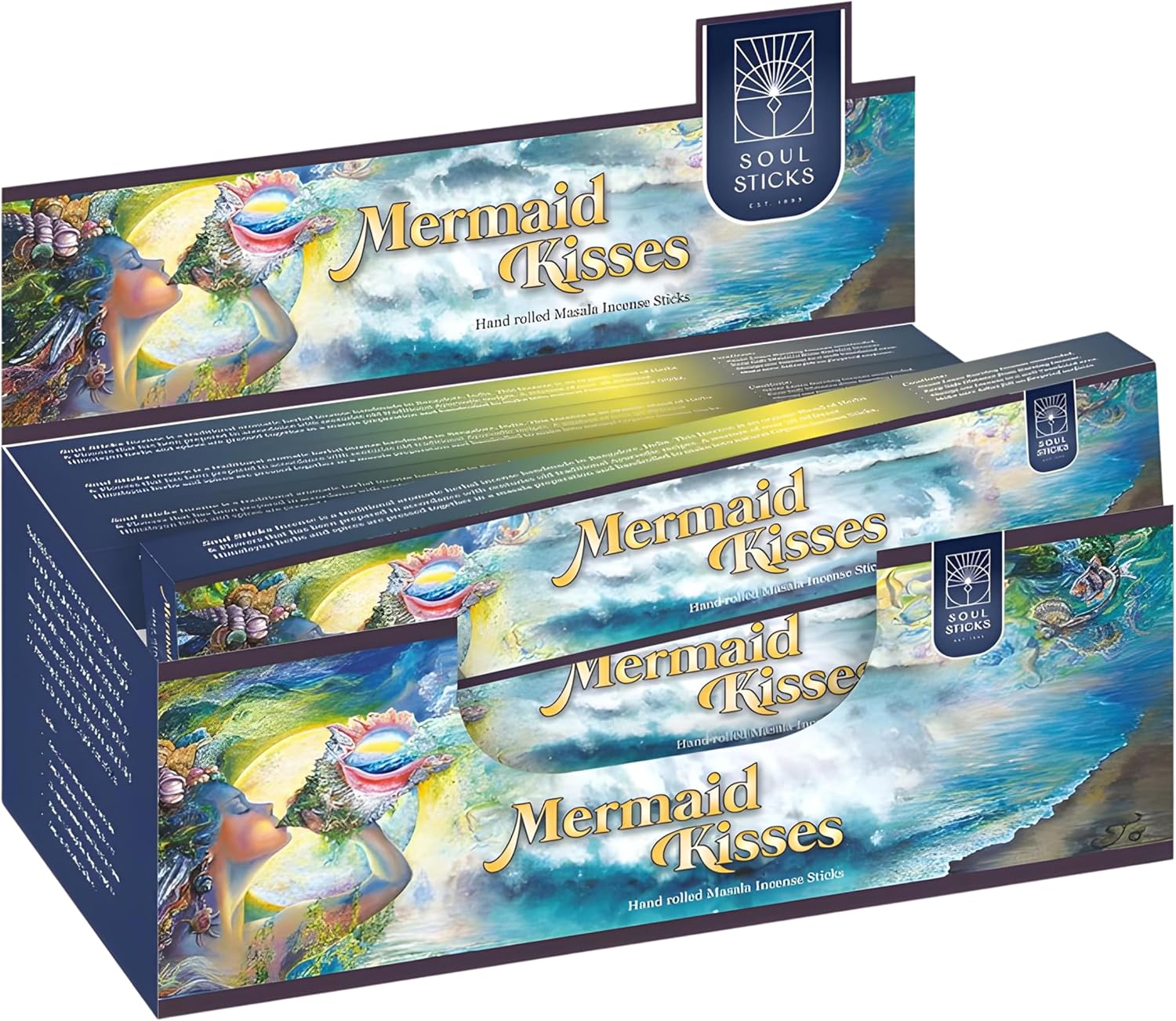 Soul Sticks Natural Incense Sticks 12 Pack Box Mermaid Kisses