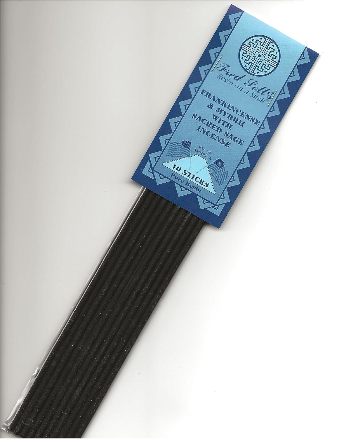 FRED SOLLS Resin On A Stick Frankincense Myrrh Sacred Sage Incense 10 Pieces