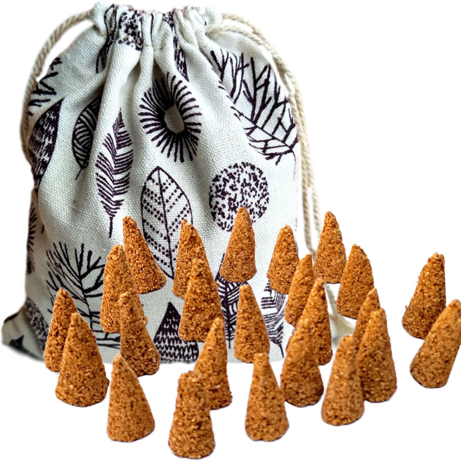 Worldly Finds Palo Santo Cones 48 Pack with Storage Bag