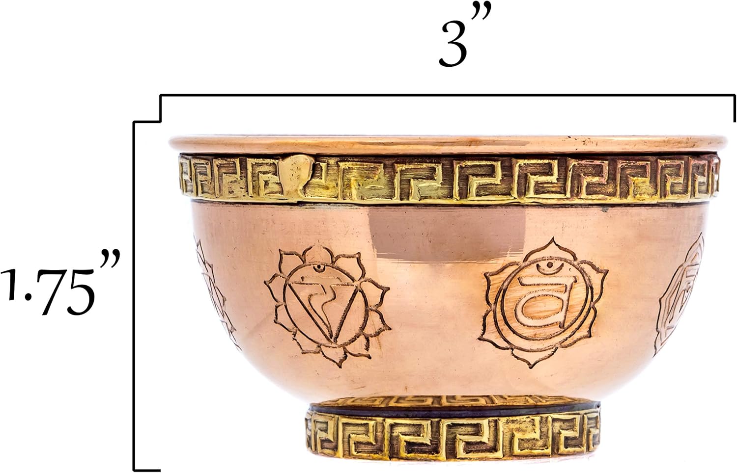 7 Chakras Copper Offering Bowl for Altar Use