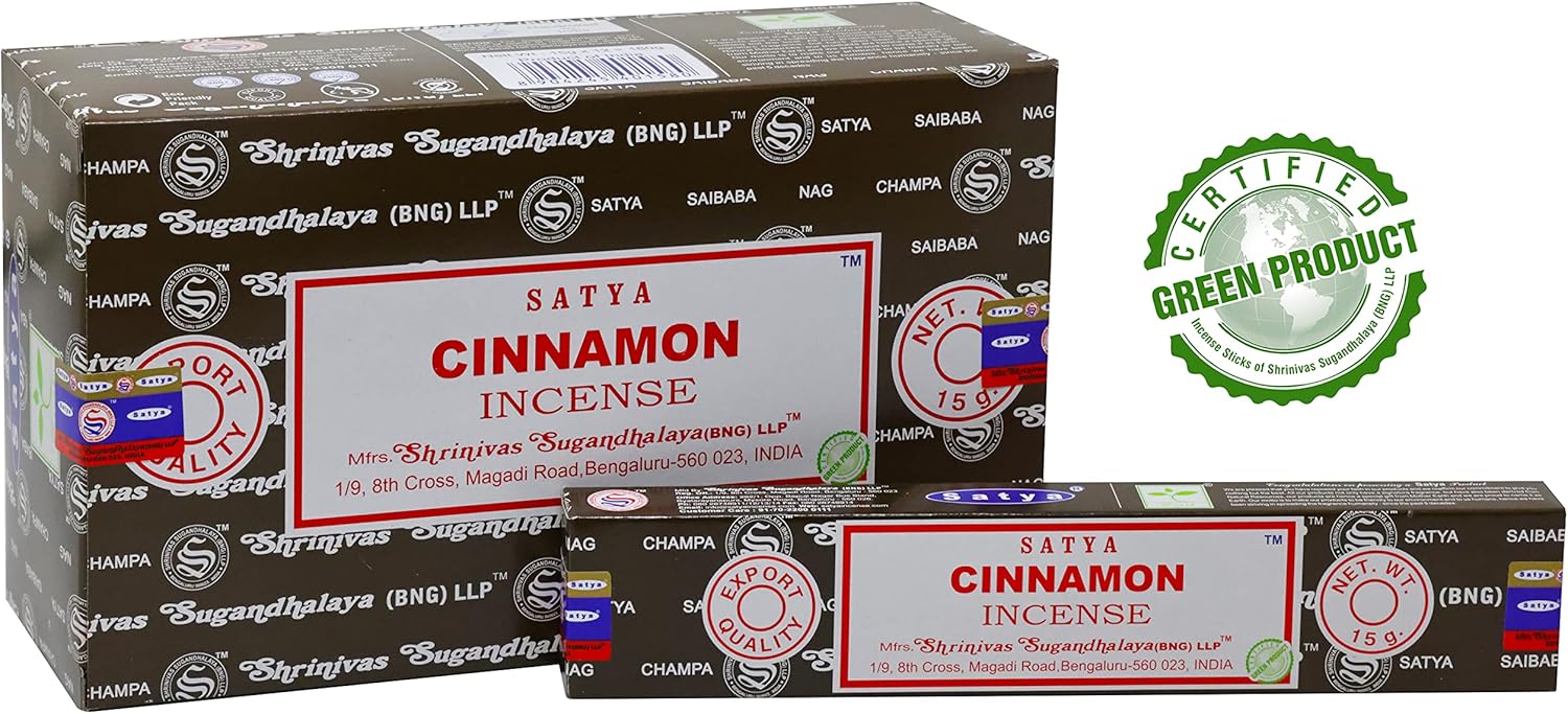 EARTH Satya Cinnamon Incense Sticks Pack of 12