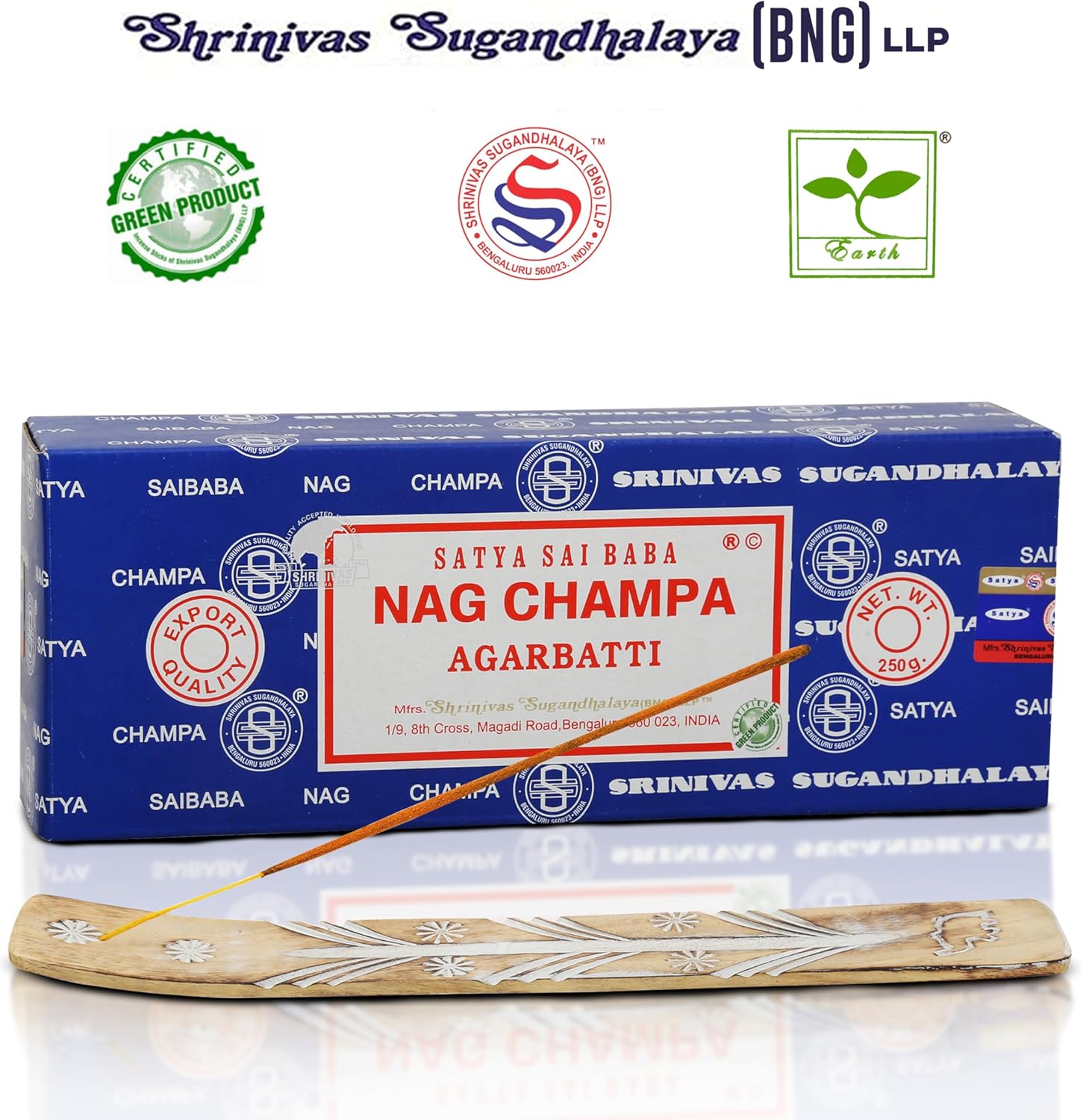 Raajsee Incense Holder Bundle with Nagchampa Incense Sticks