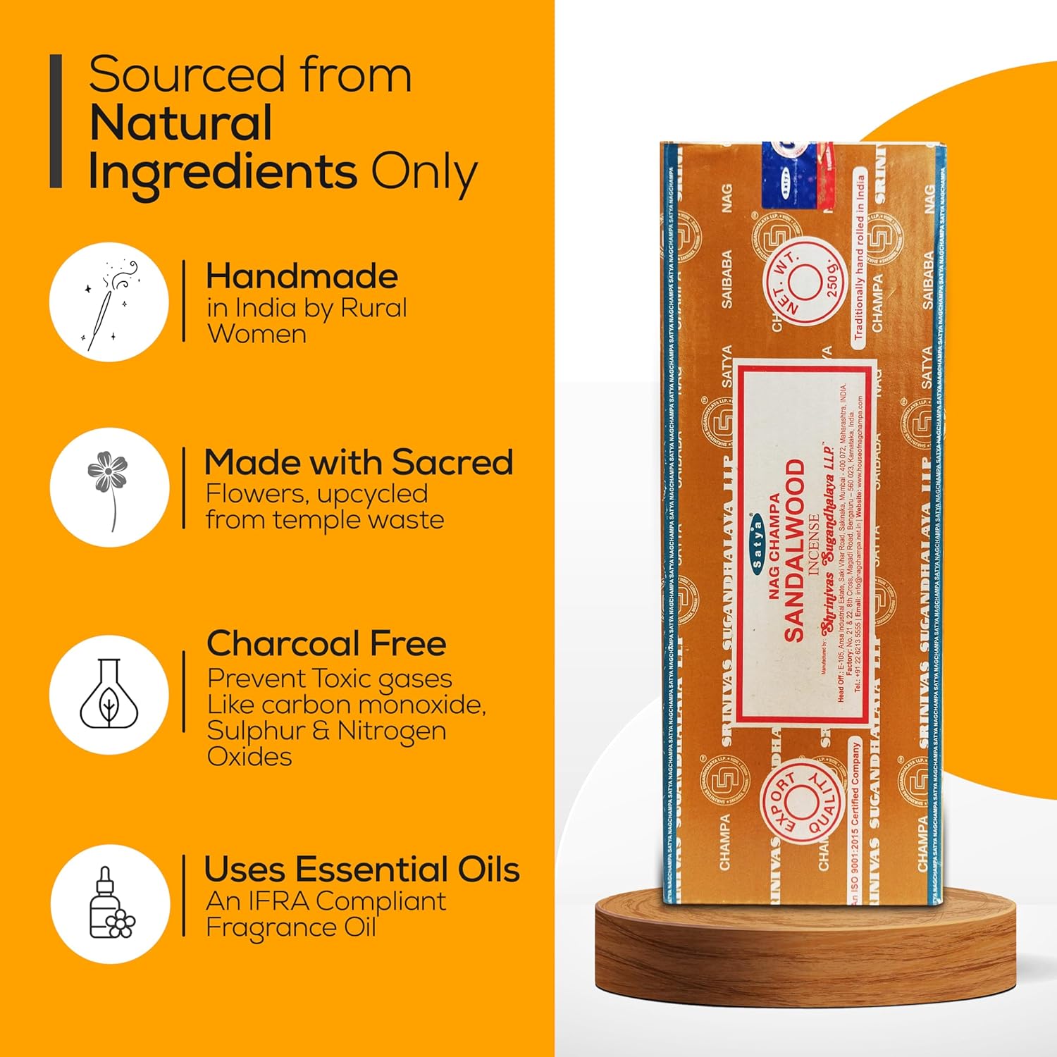Raajsee Nag Champa Sandalwood Incense Sticks 250g Bundle