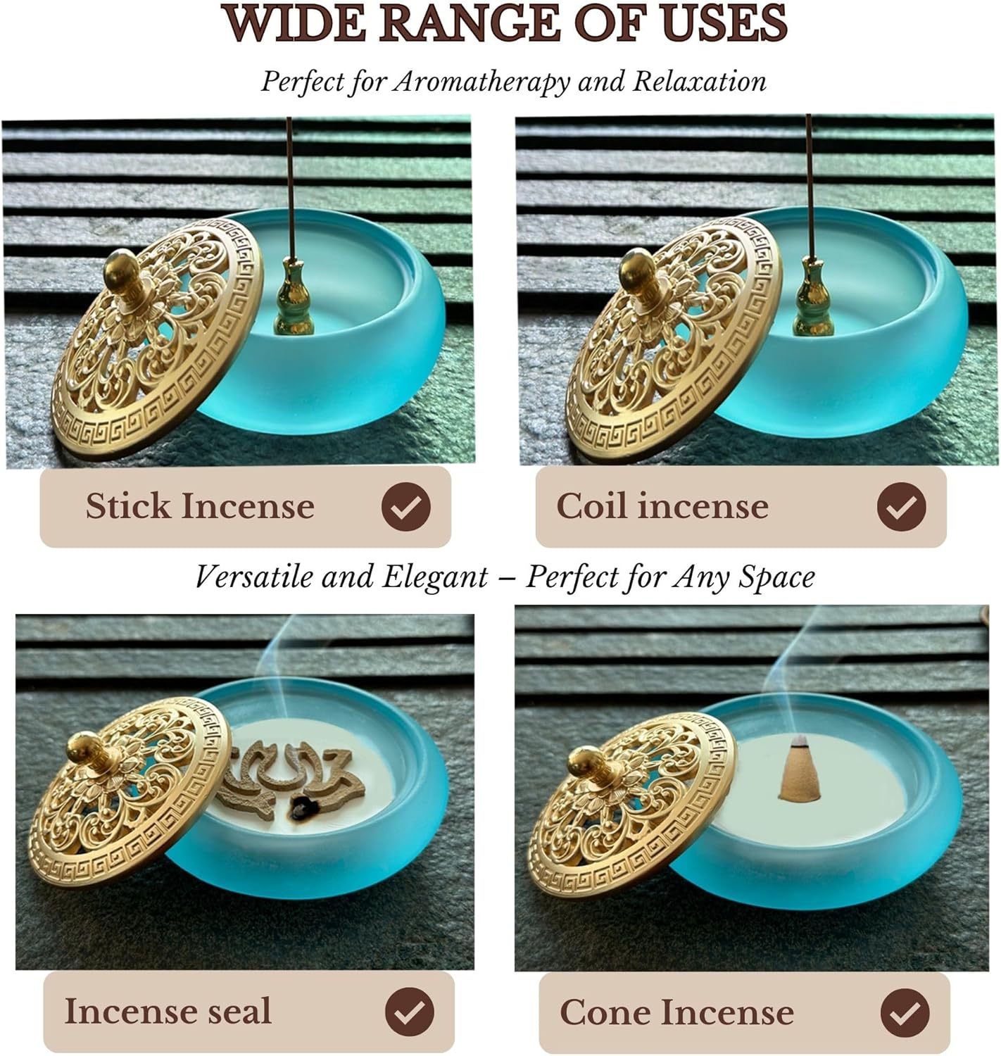 Powder Incense Burner Kit with Gift Box - Blue