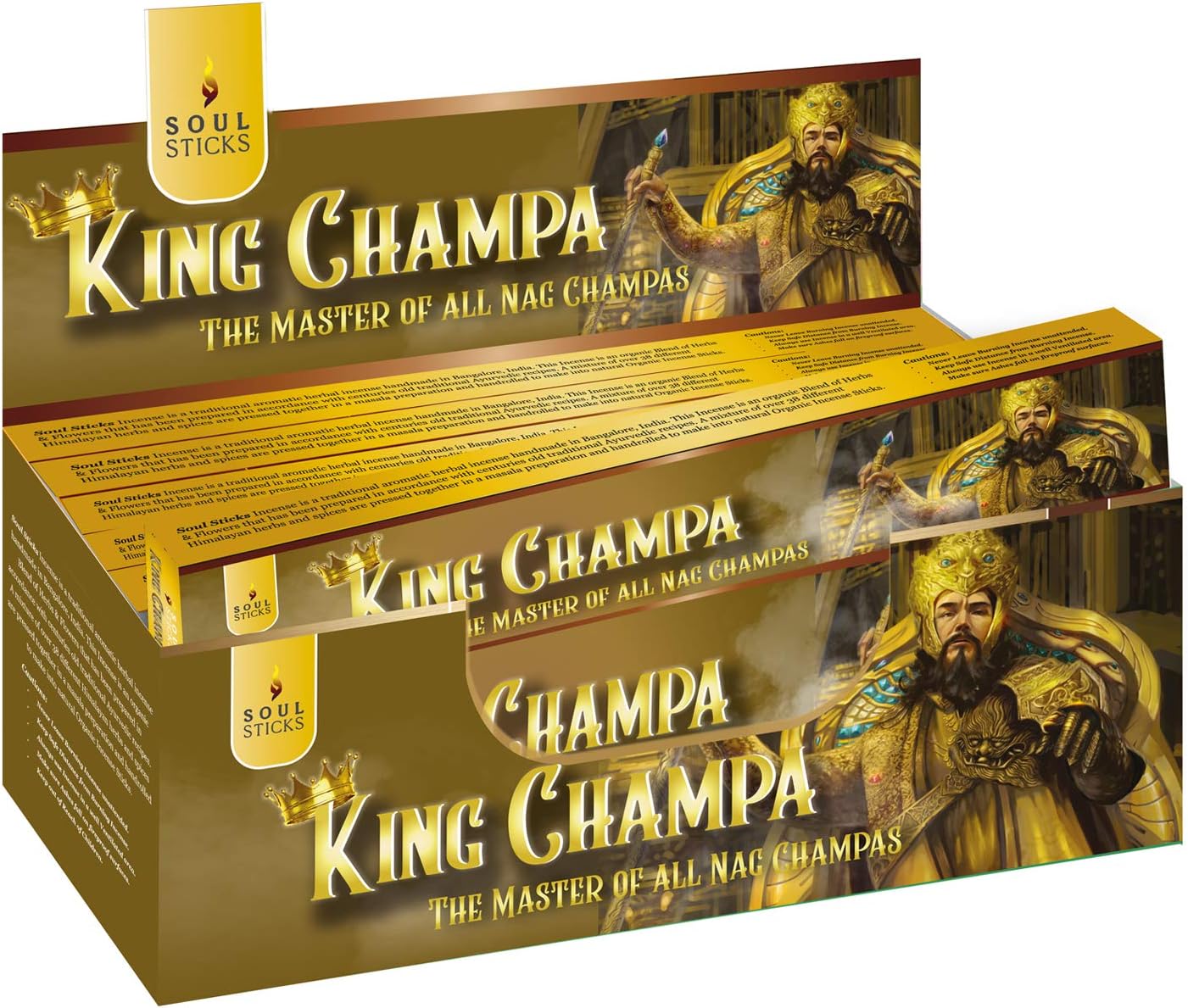 Soul Sticks Hand-Rolled Incense Sticks King Champa 180 Gram Box