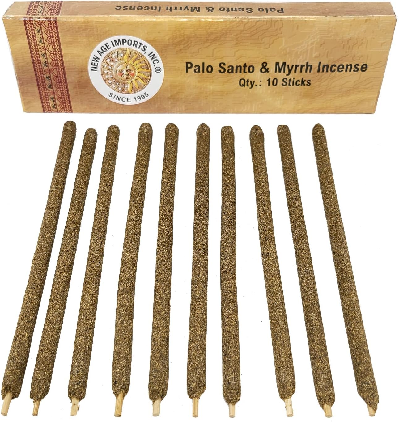 New Age Imports Premium Palo Santo Myrrh Incense Sticks 7-8 10 Pack