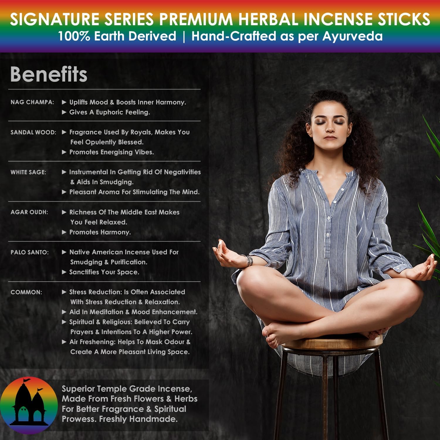 Signature Incense Sticks Gift Set 120 Natural Non-Toxic Agarbatti