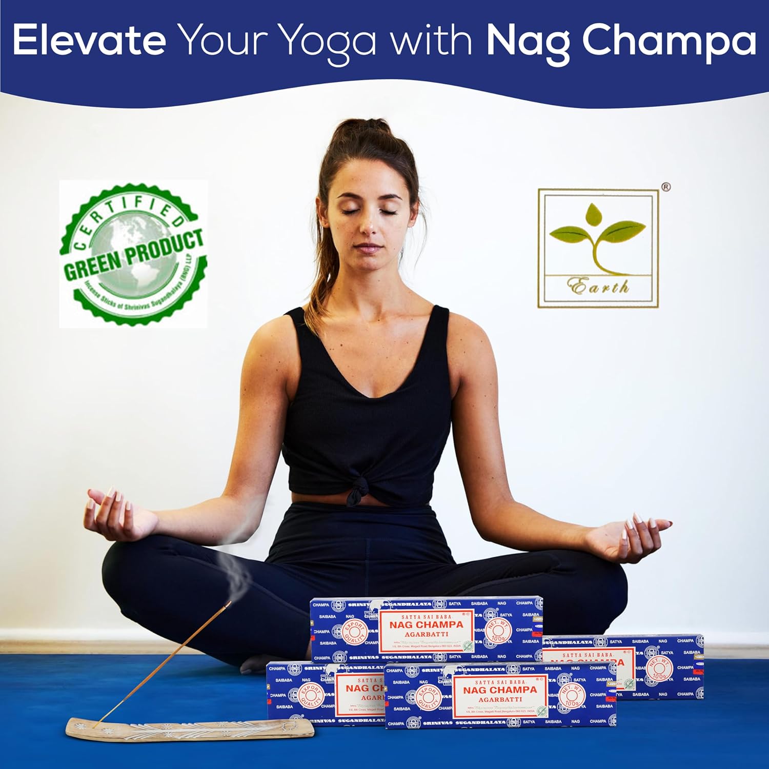 Satya Nagchampa Incense Sticks 4 Pack 400 GMS with Holder