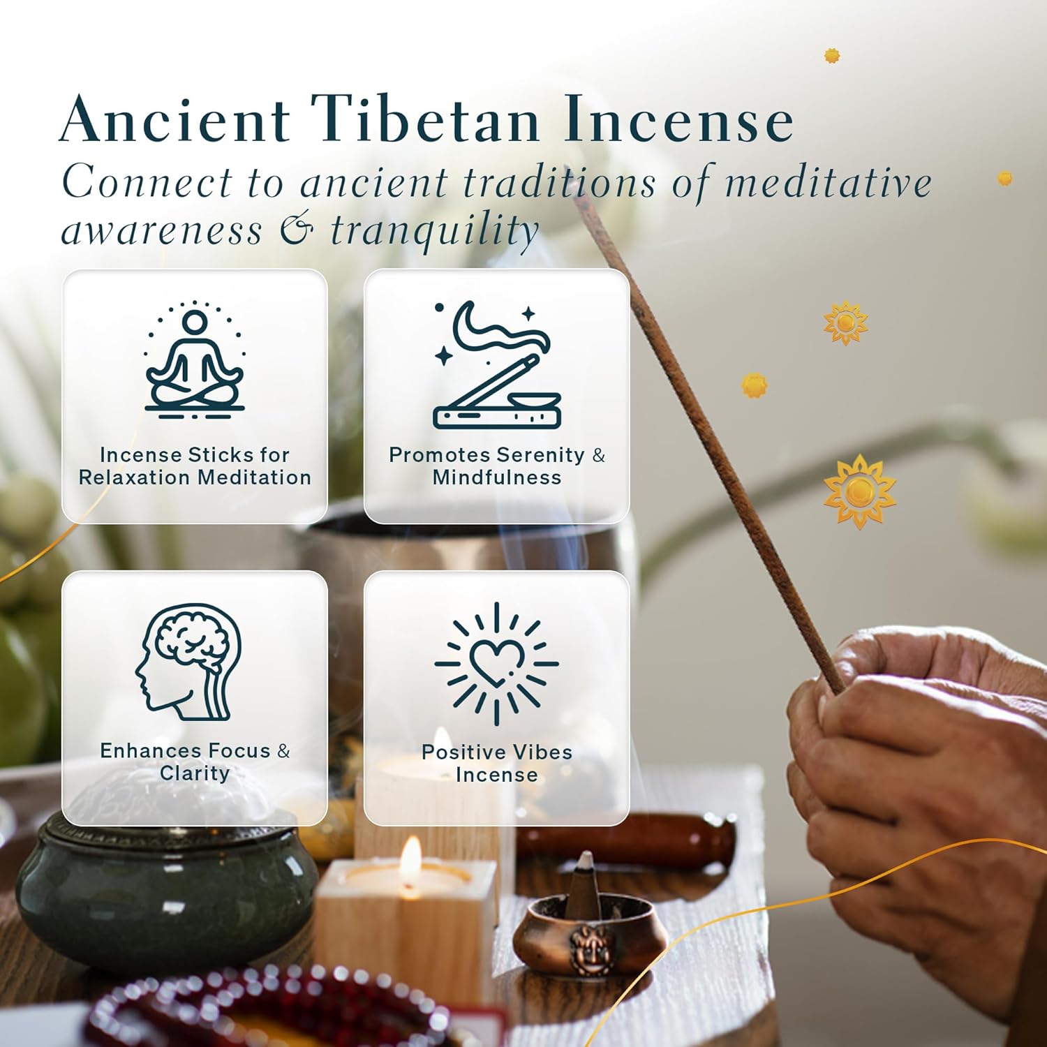 Tibetan Agarwood Incense Pack of 3 for Meditation and Yoga