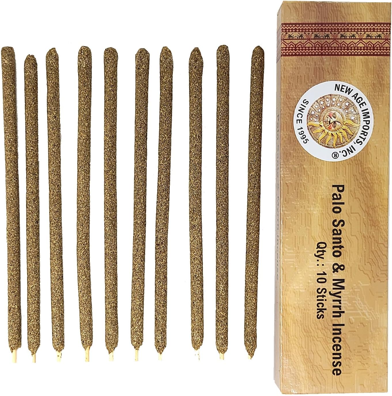 New Age Imports Premium Palo Santo Myrrh Incense Sticks 7-8 10 Pack