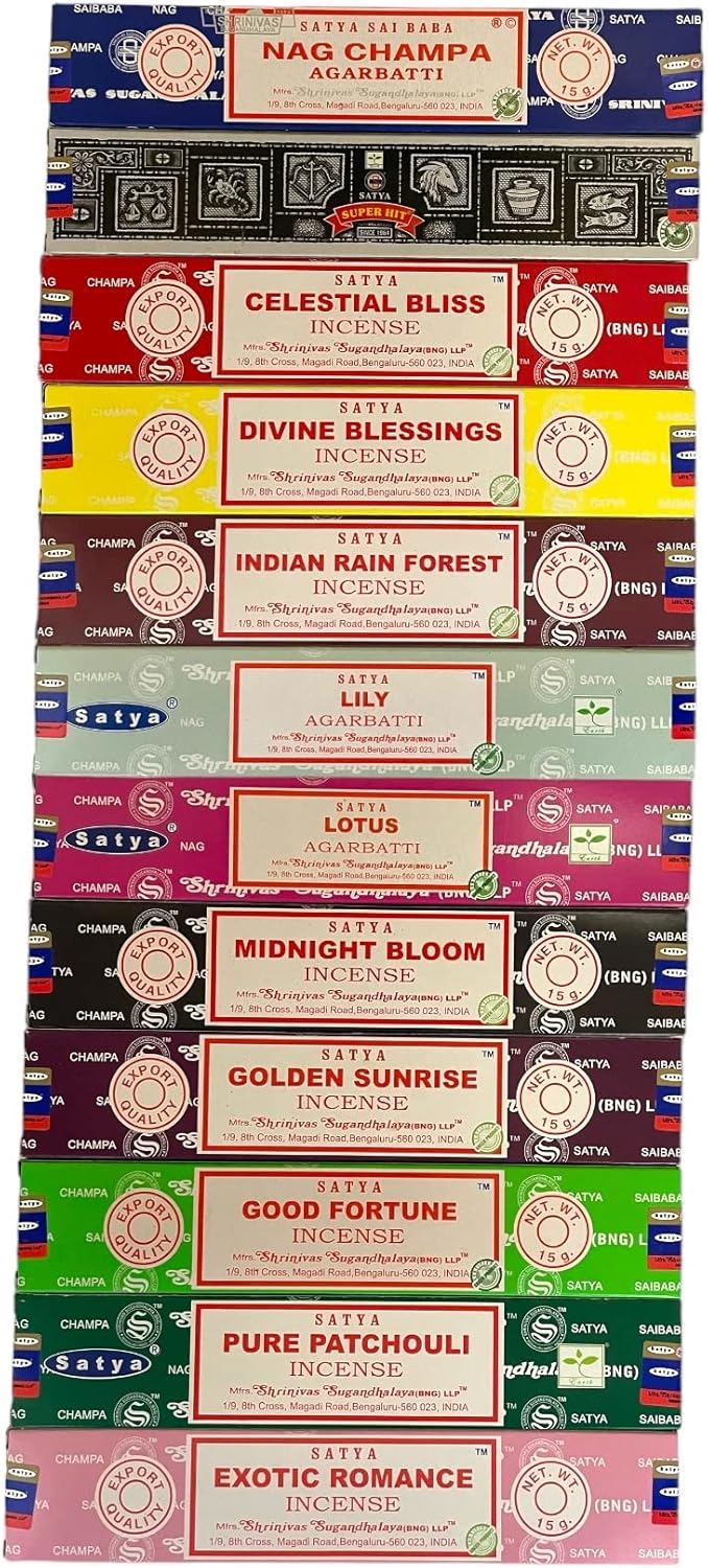 Satya Variety Pack 08 Set of 12 Incense Sticks