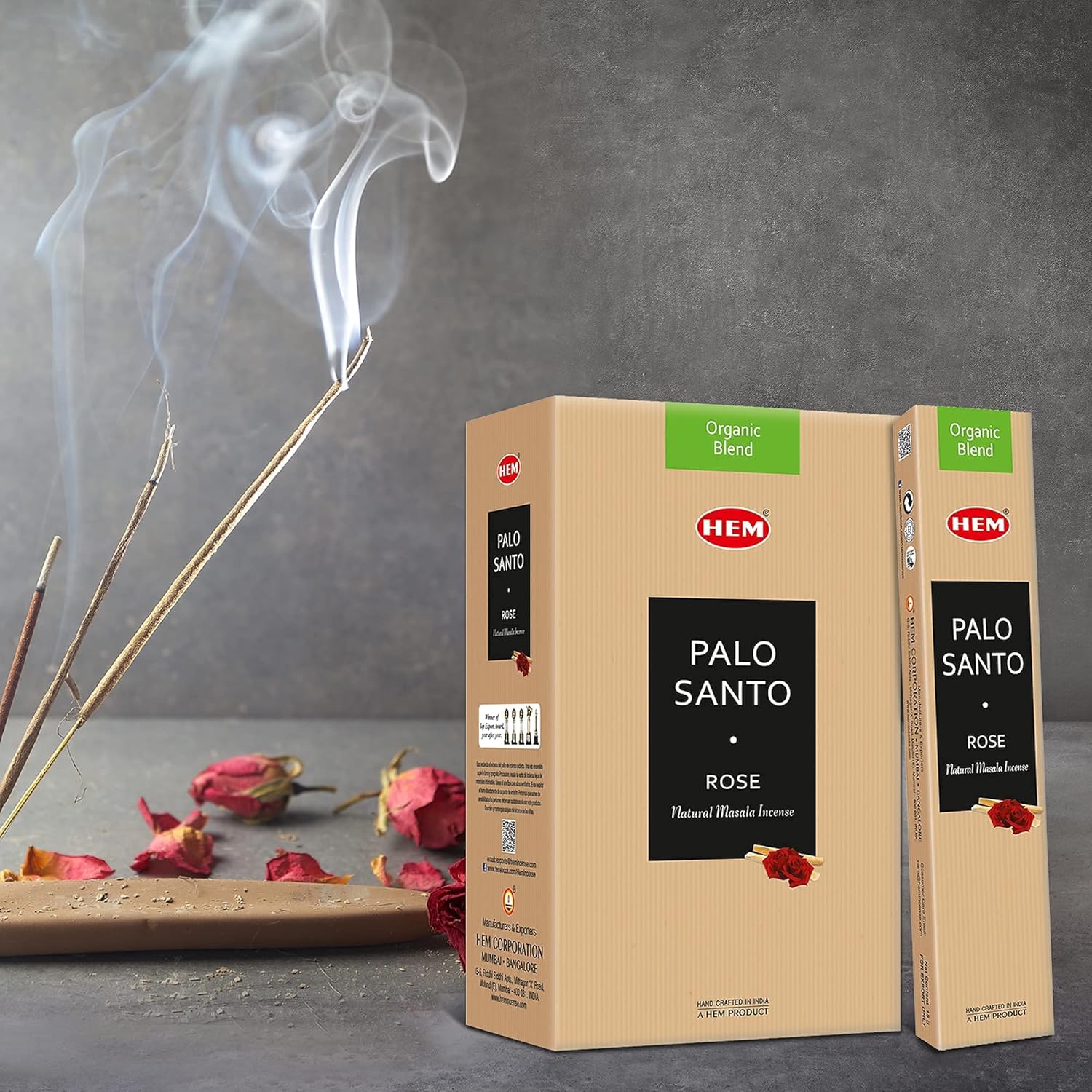 HEM Palo Santo Rose Natural Incense Sticks - 12 Packs