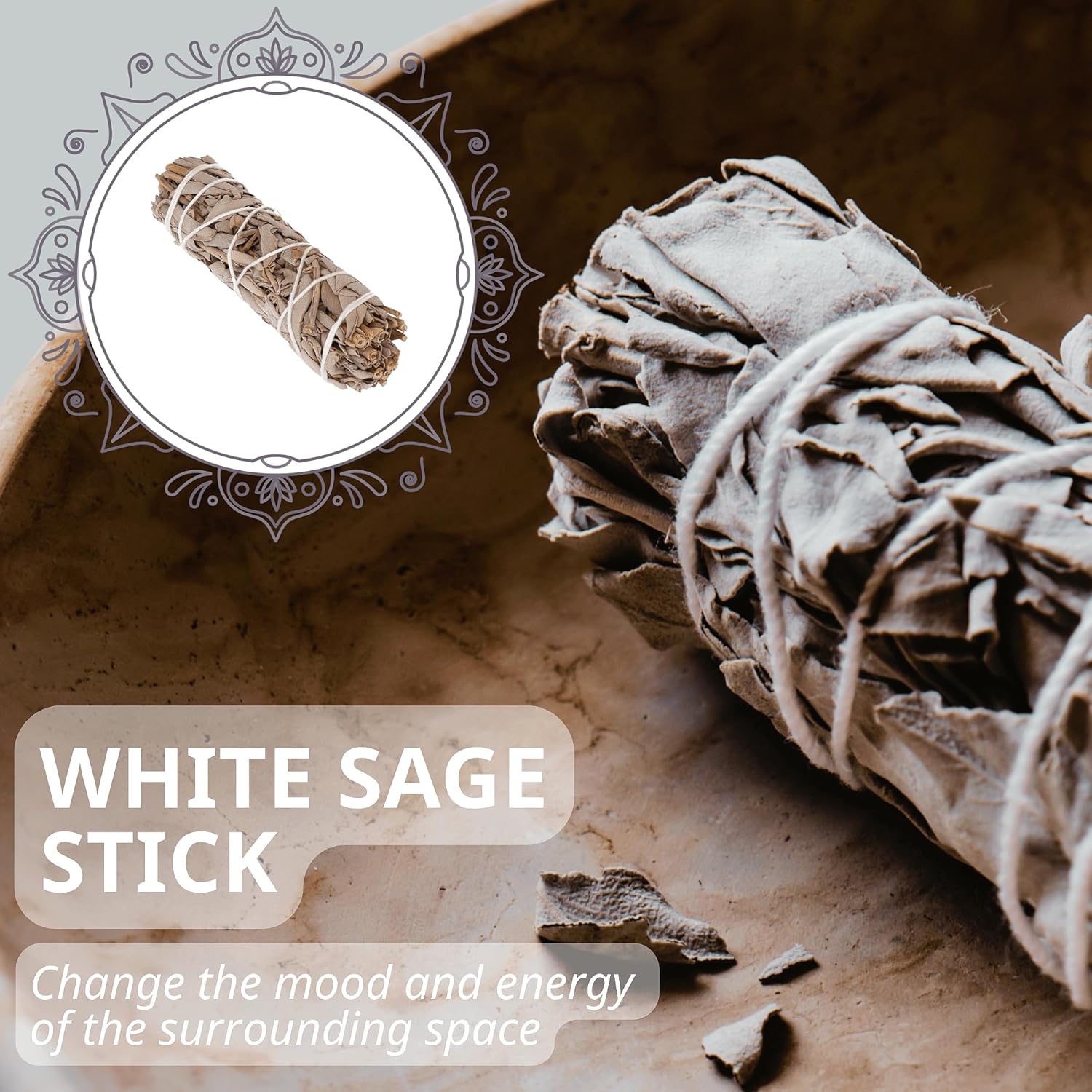 Danilovo Smudging Kit with 5 Palo Santo Sticks 1 White Sage Stick 50 Chakra Beeswax Candles and Ceramic Holder