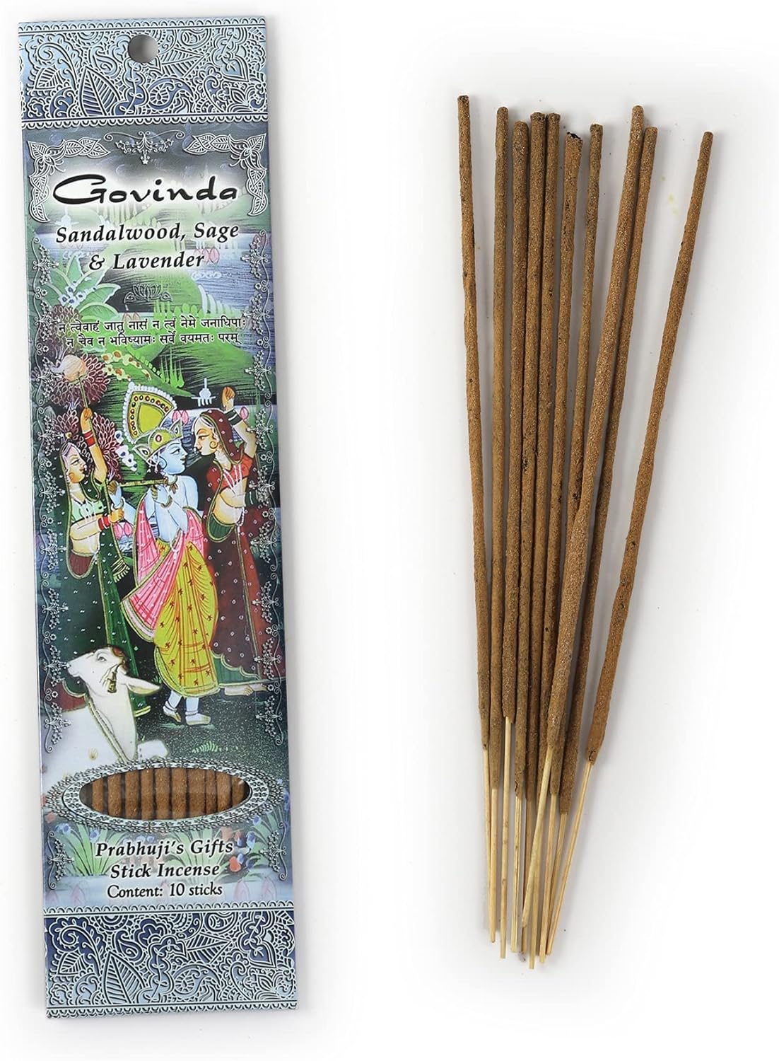 Govinda Sandalwood Sage Lavender Hand-Rolled Incense Sticks