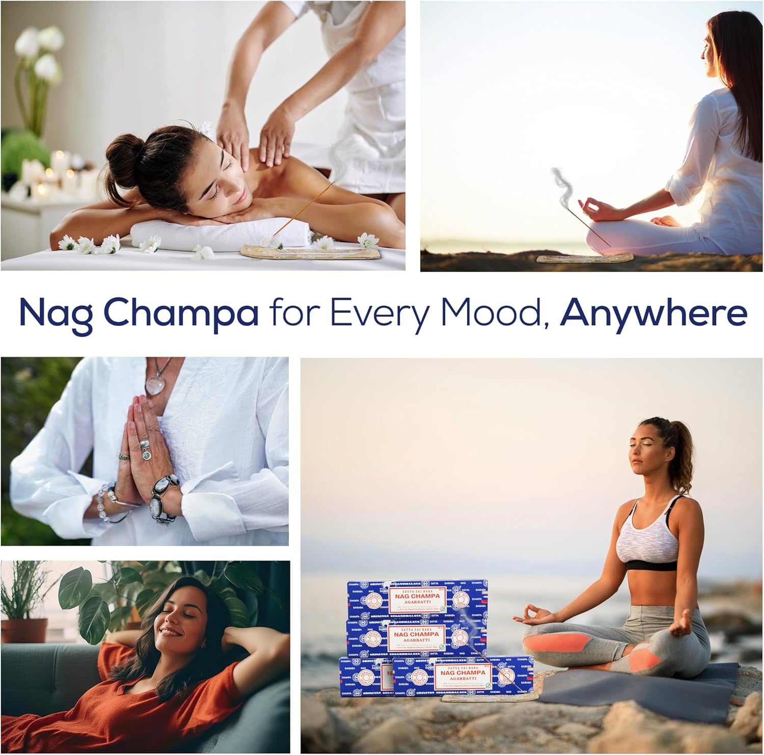 Satya Nagchampa Incense Sticks 4 Pack 400 GMS with Holder