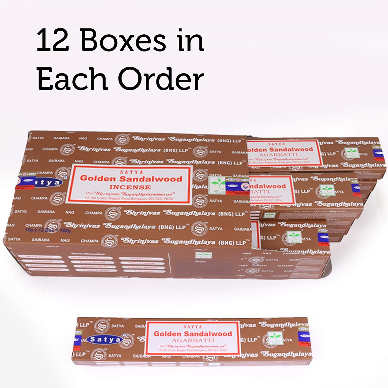 Satya Nag Champa Incense Sticks 12 Pack Golden Sandalwood