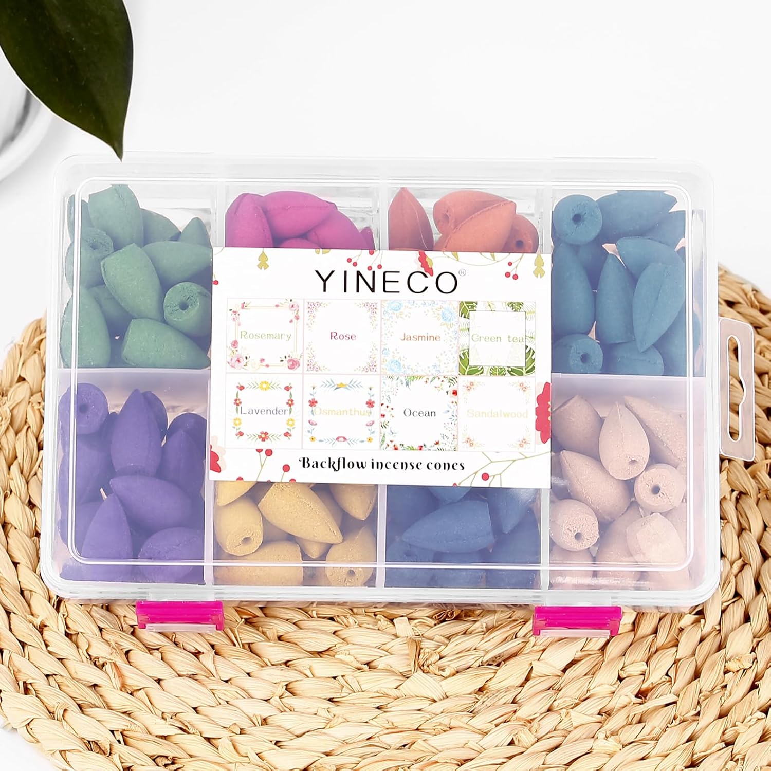 140PCS 8 Mixed Natural Scent Backflow Incense Cones Gift Set