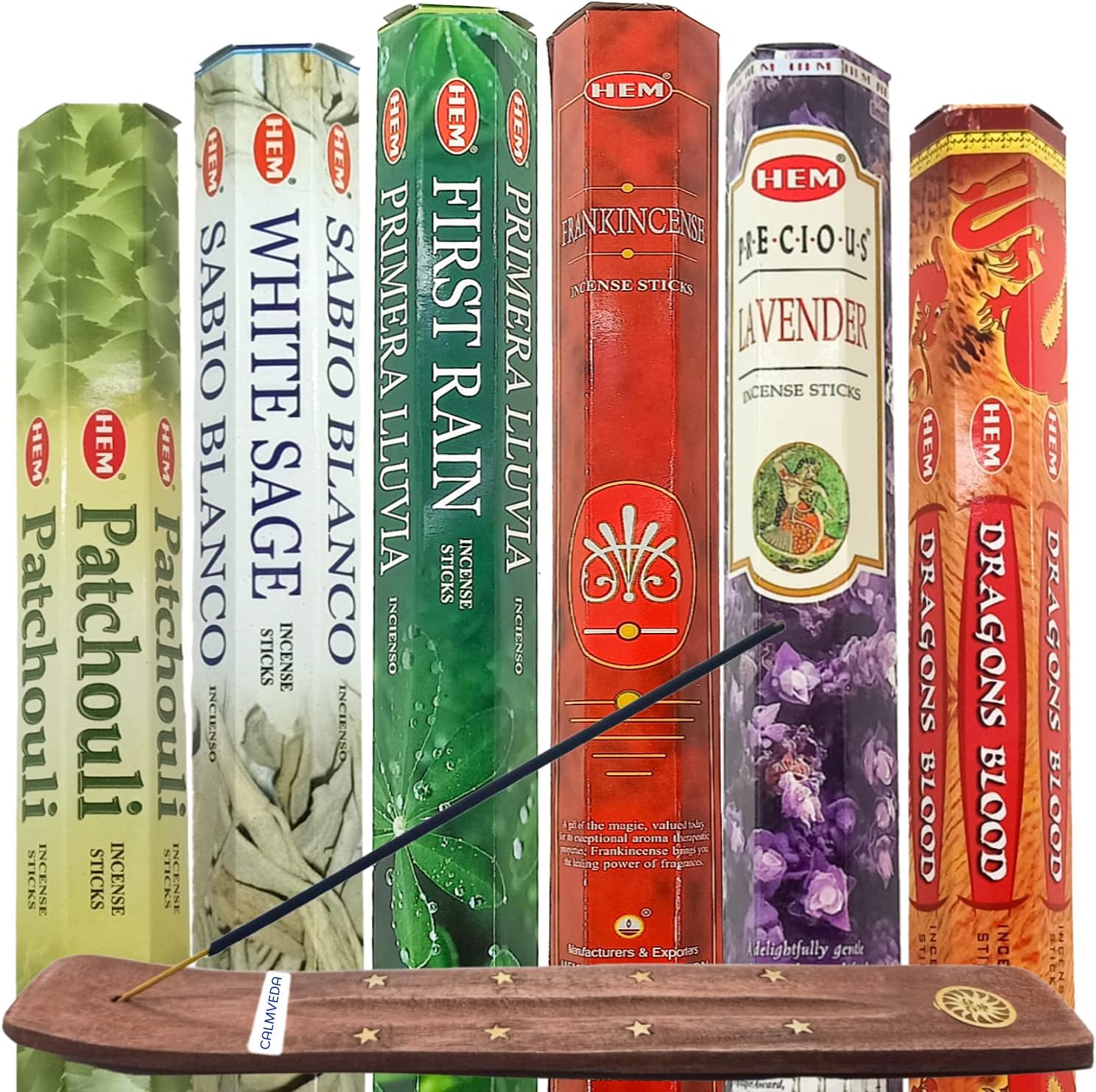 HEM Premium Incense Set with Holders - 120 Sticks 6 Scents