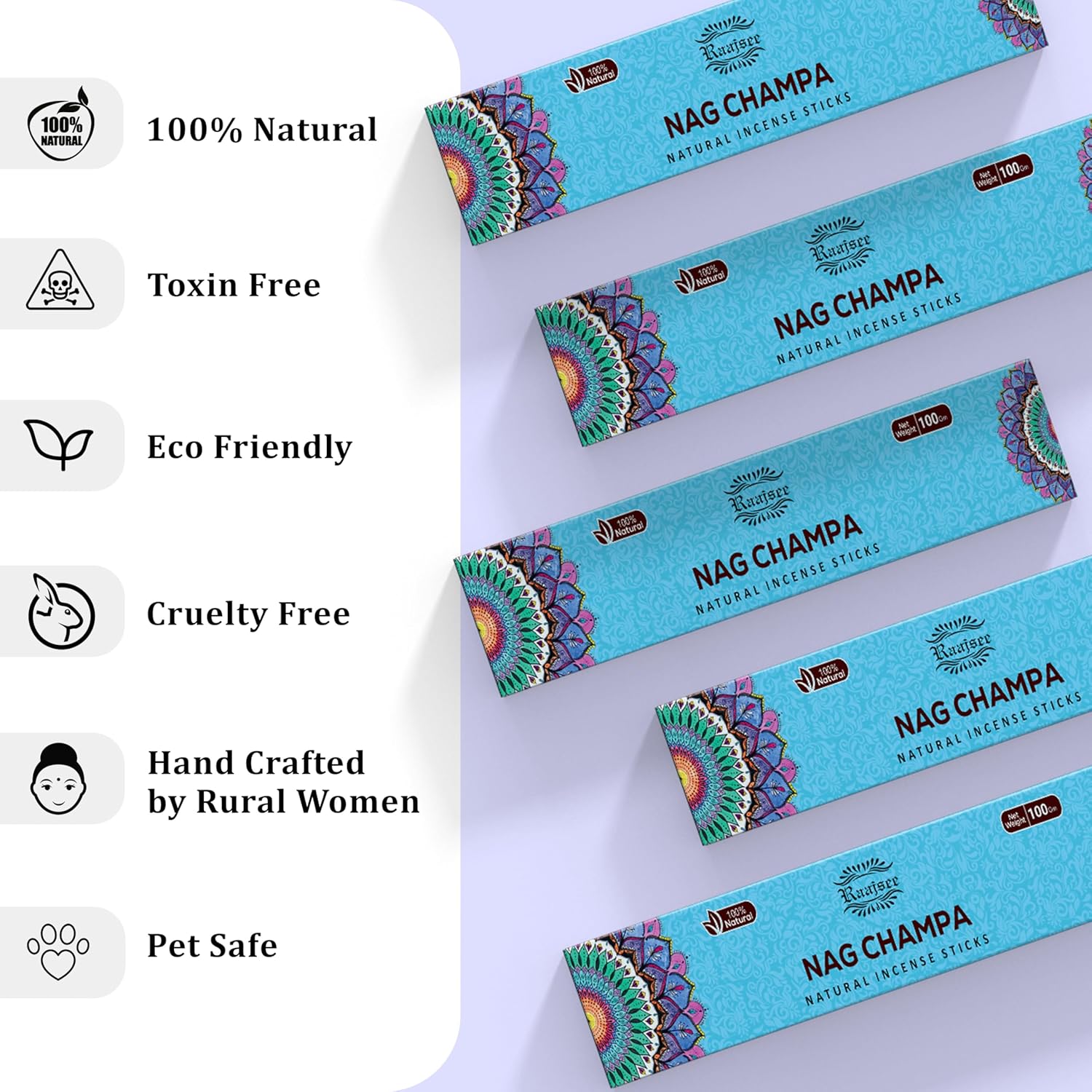 Raajsee Nag Champa Incense Sticks 180gm Pack of 12