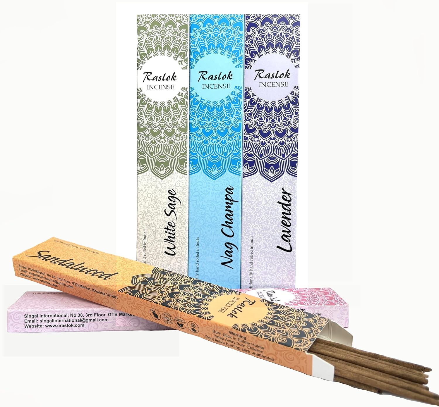 Raslok Natural Incense Sticks Pack of 5 Mixed Scents