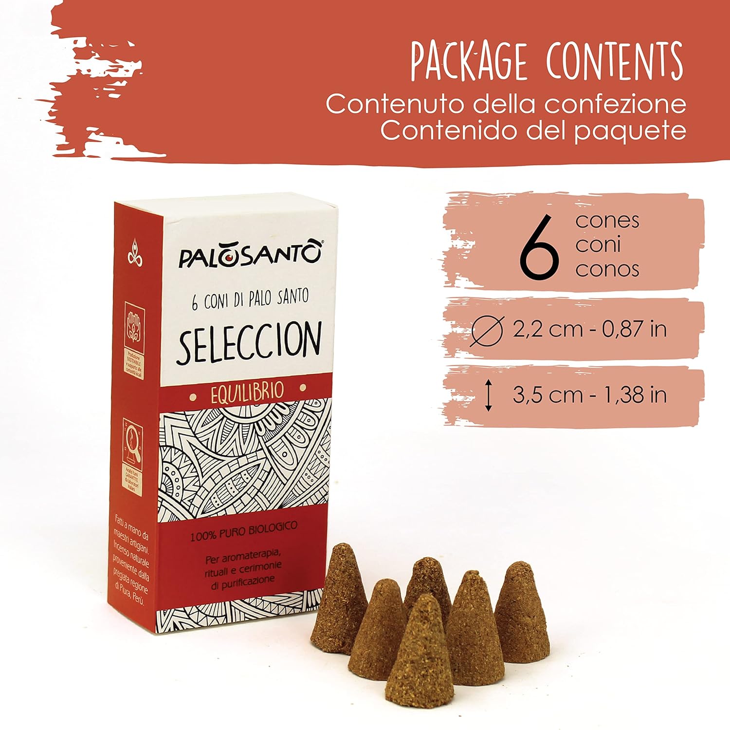 PALOSANTO - Natural Palo Santo Cones from Peru - 6 pcs