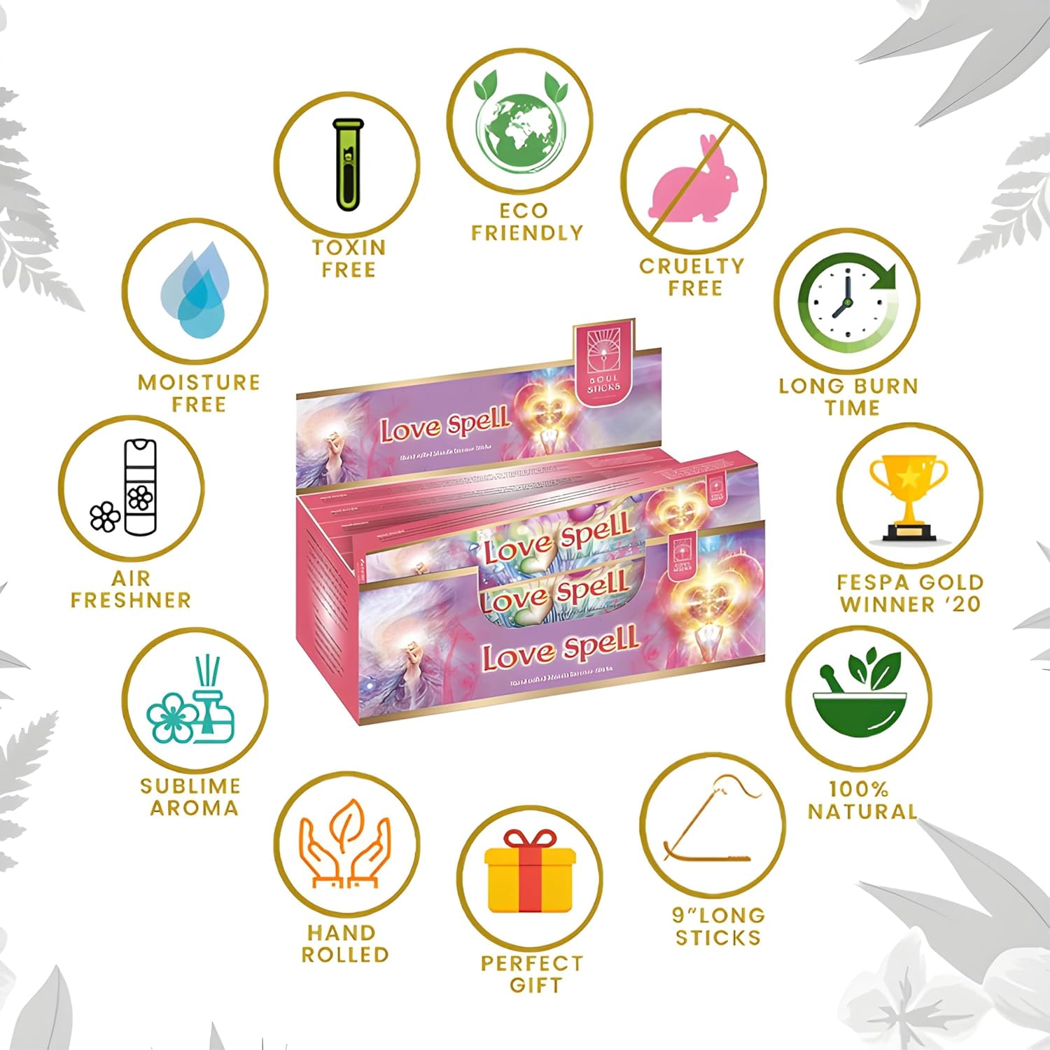 Soul Sticks Natural Incense Sticks 12 Pack Box 180 Gram