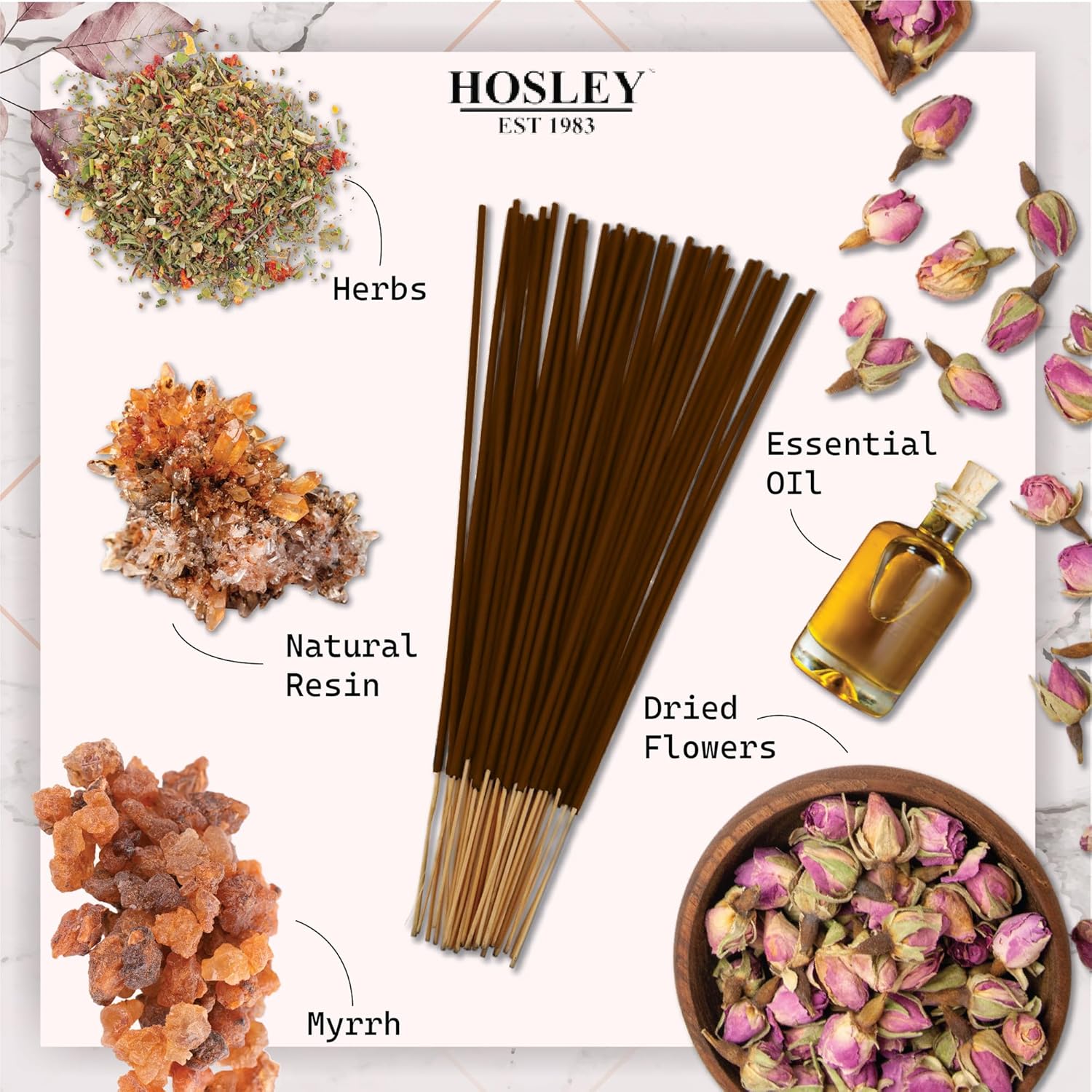 Hosley Myrrh Incense Sticks 240 Count Set