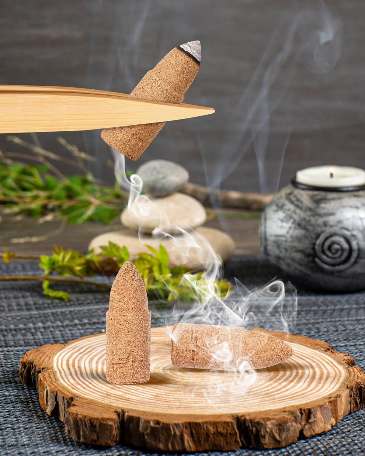 Backflow Incense Cones Gift Set Rose Jasmine Ocean Lavender