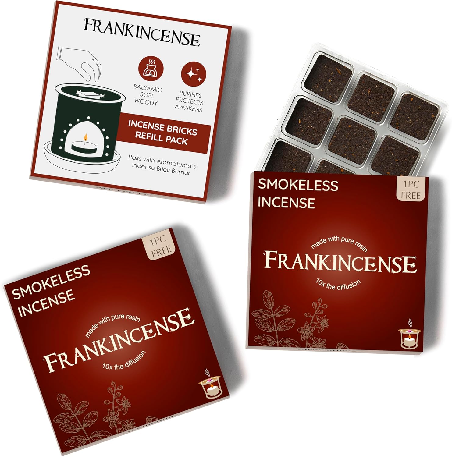 Aromafume Frankincense Incense Bricks 3 Trays x 9 Pieces