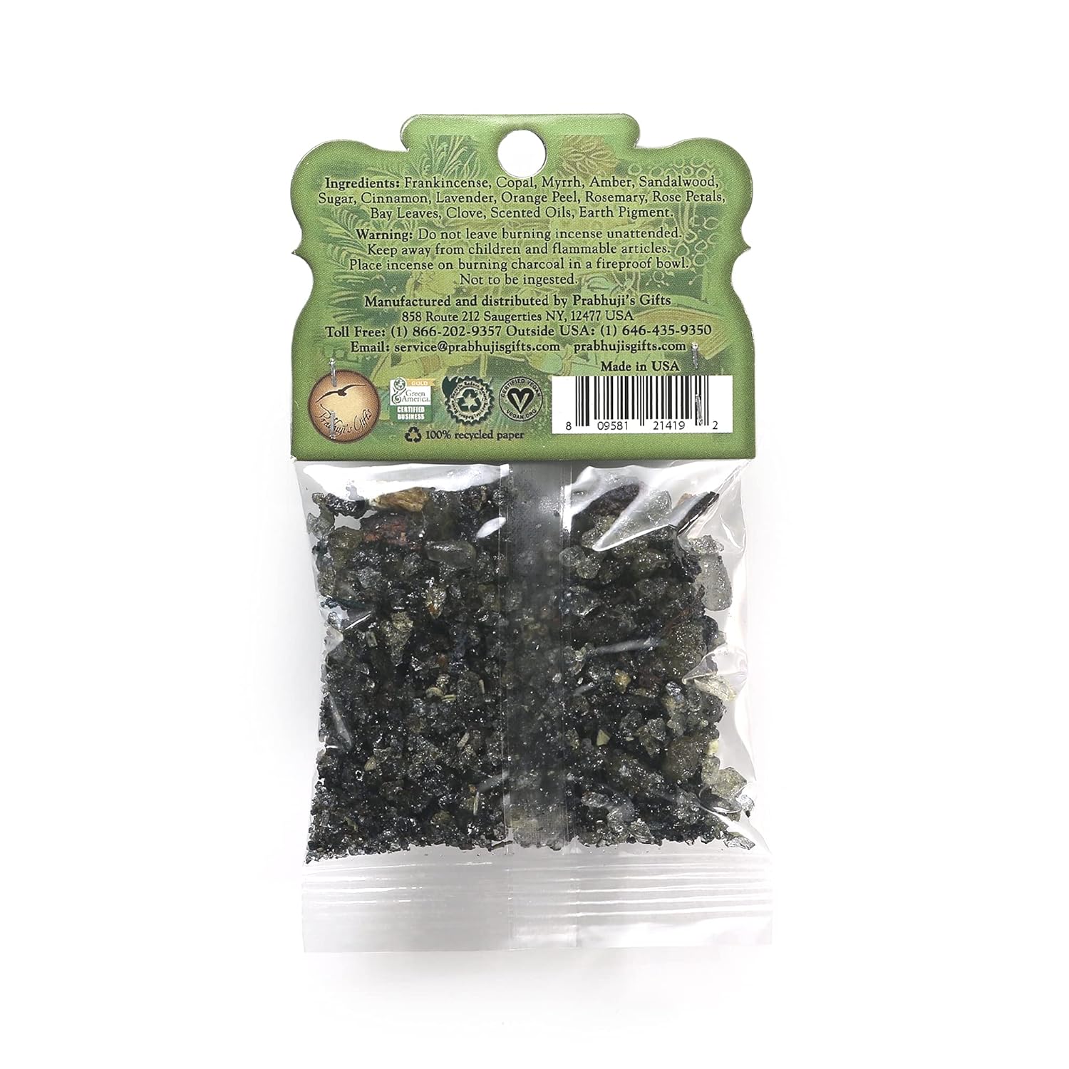Prabhujis Gifts Herbal Resin Incense 1 Piece