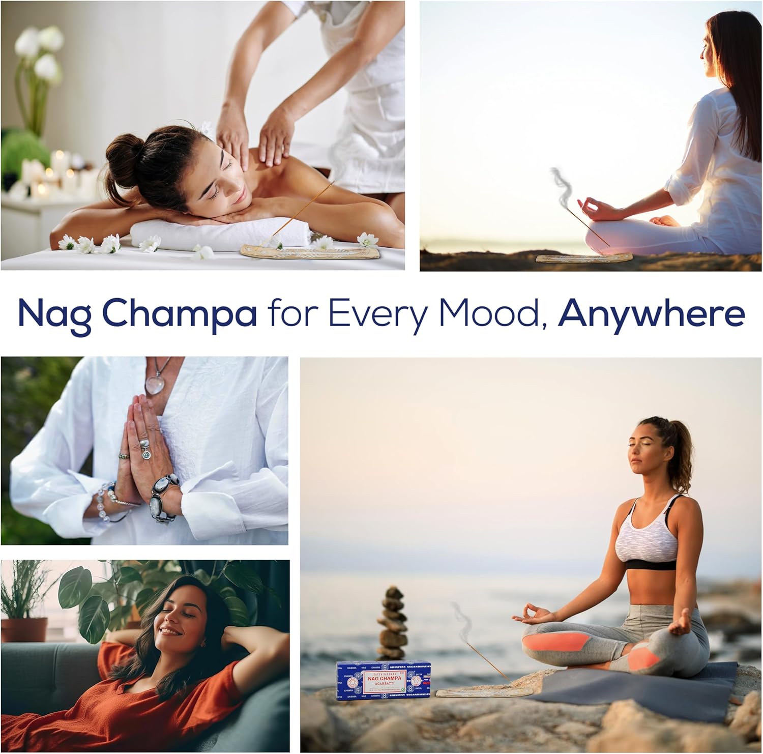 Raajsee Incense Holder Bundle with Nagchampa Incense Sticks