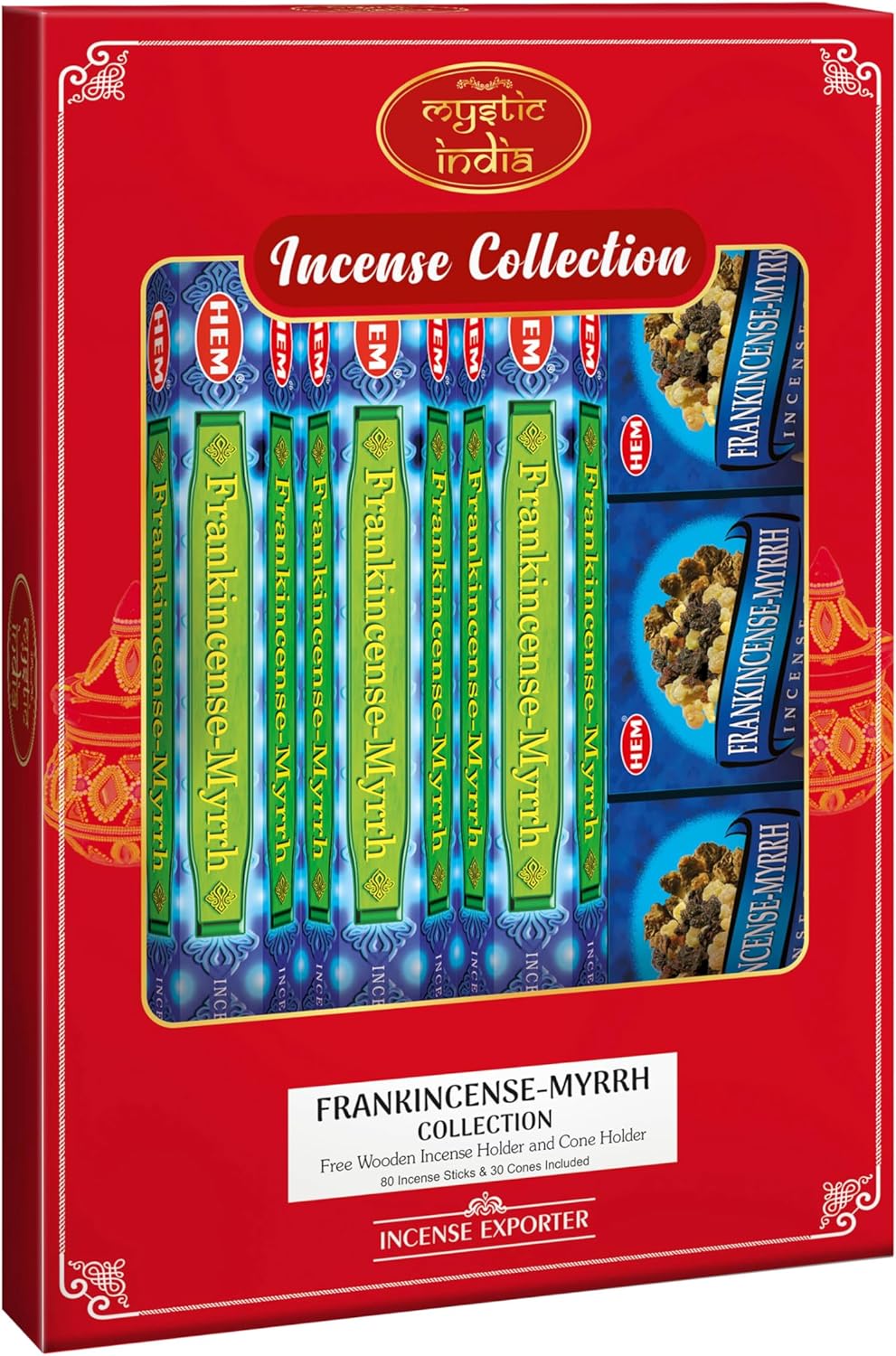 Mystic India Frankincense Myrrh Incense Set