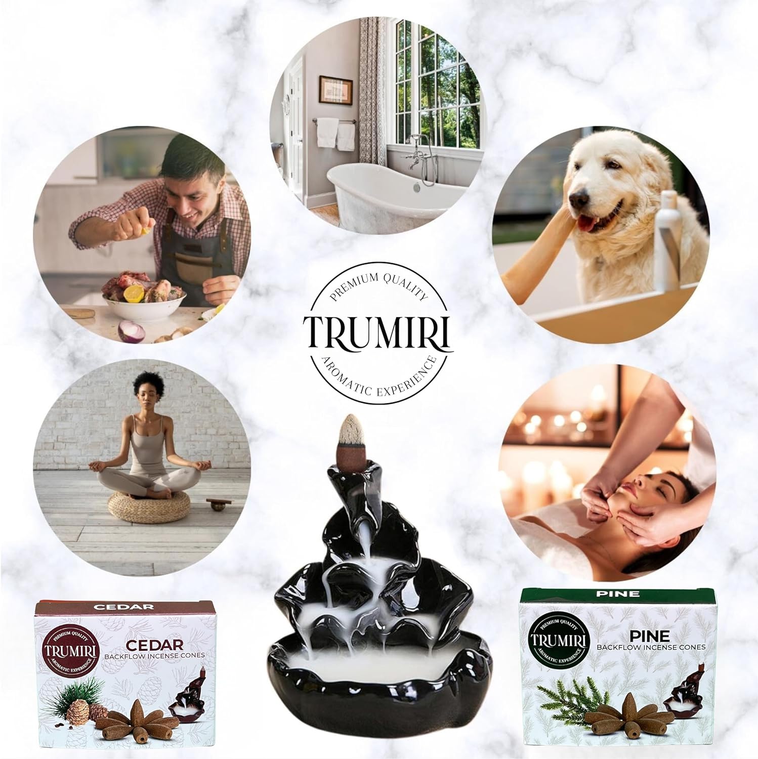 TRUMIRI Backflow Incense Cones - 20 Pack