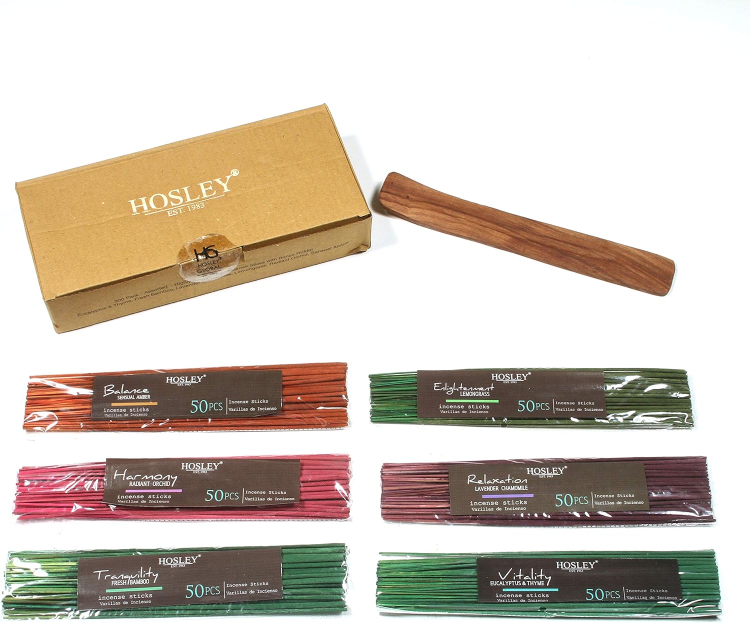 Hosley 320 Assorted Incense Sticks with Holder