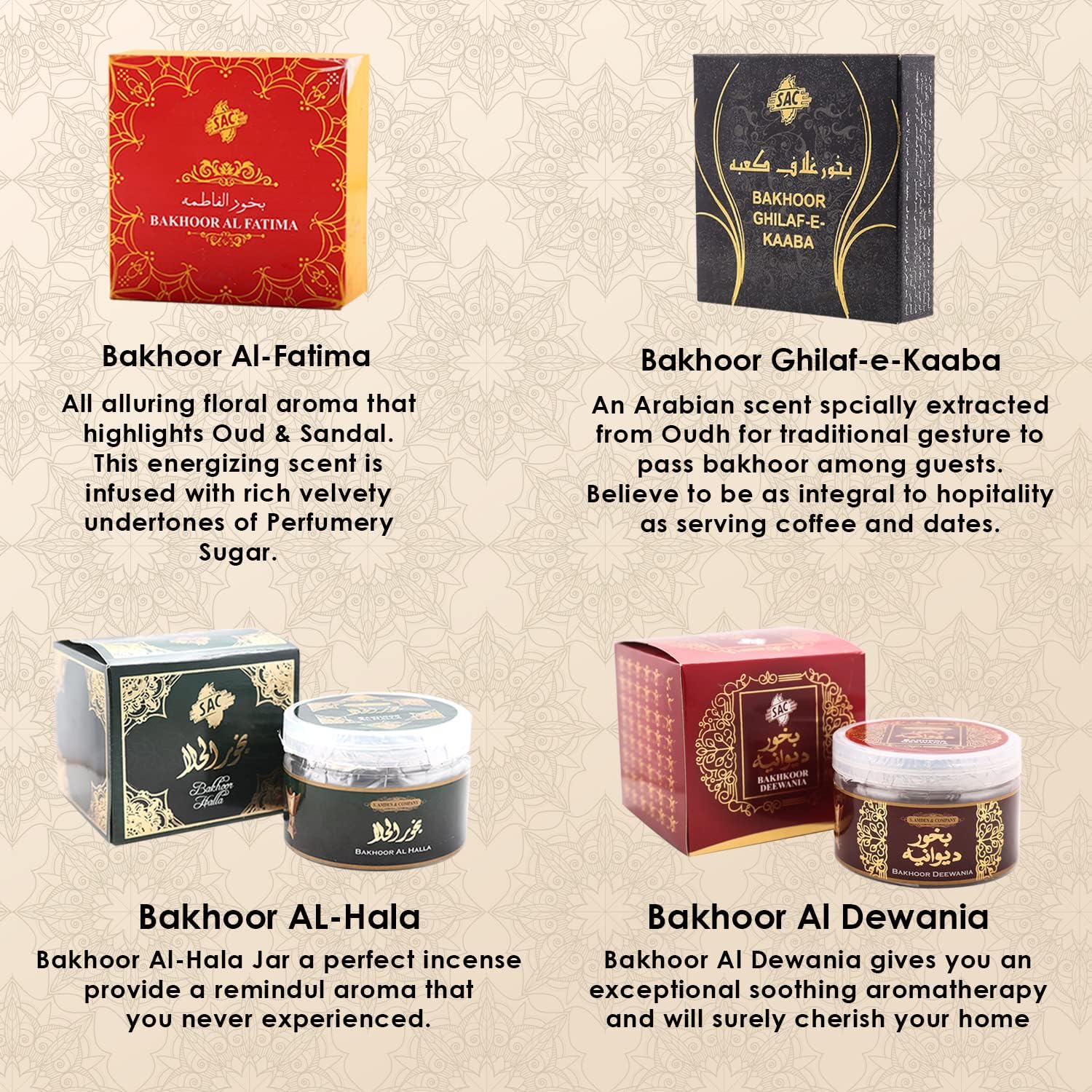 SAC Bakhoor Incense Bar 25g Assorted Scents