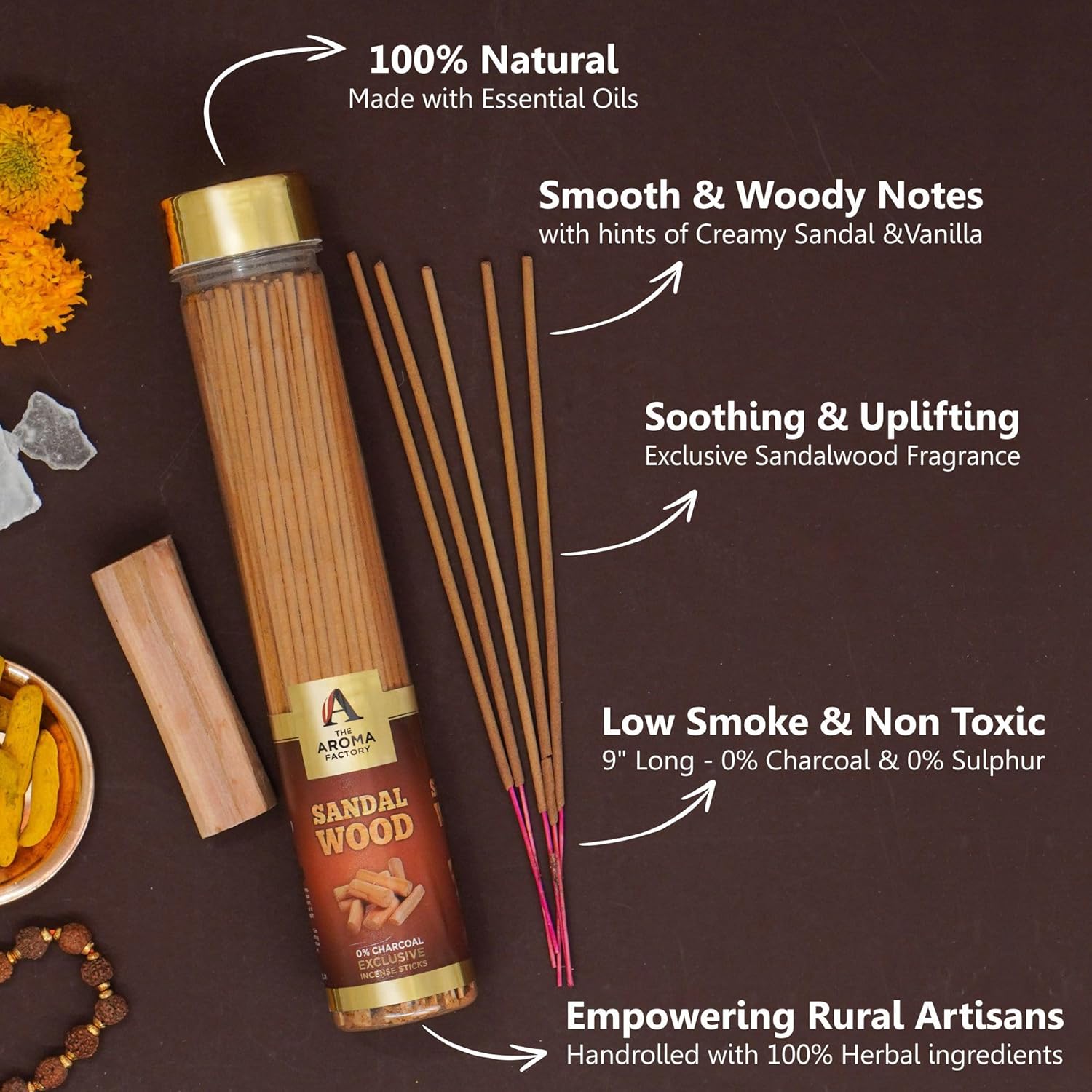The Aroma Factory Chandan Sandalwood Incense Sticks