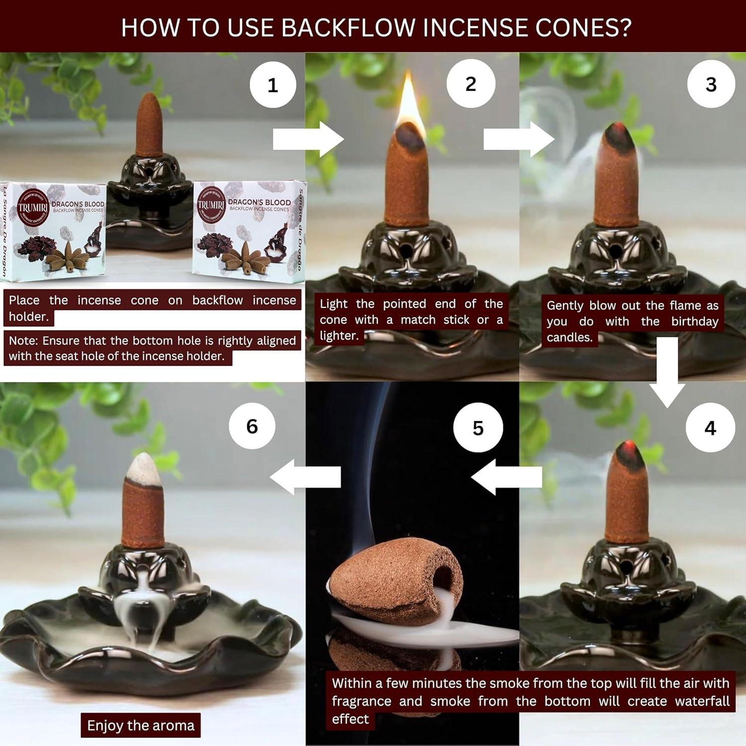 Dragons Blood Backflow Incense Cones Dual Pack